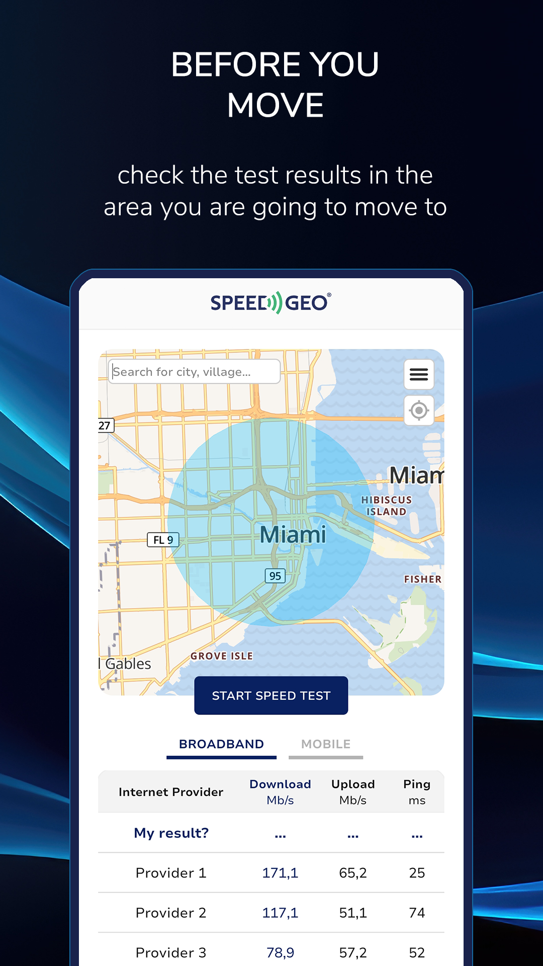 اسکرین شات 5 برنامه Speed Test by SPEEDGEO