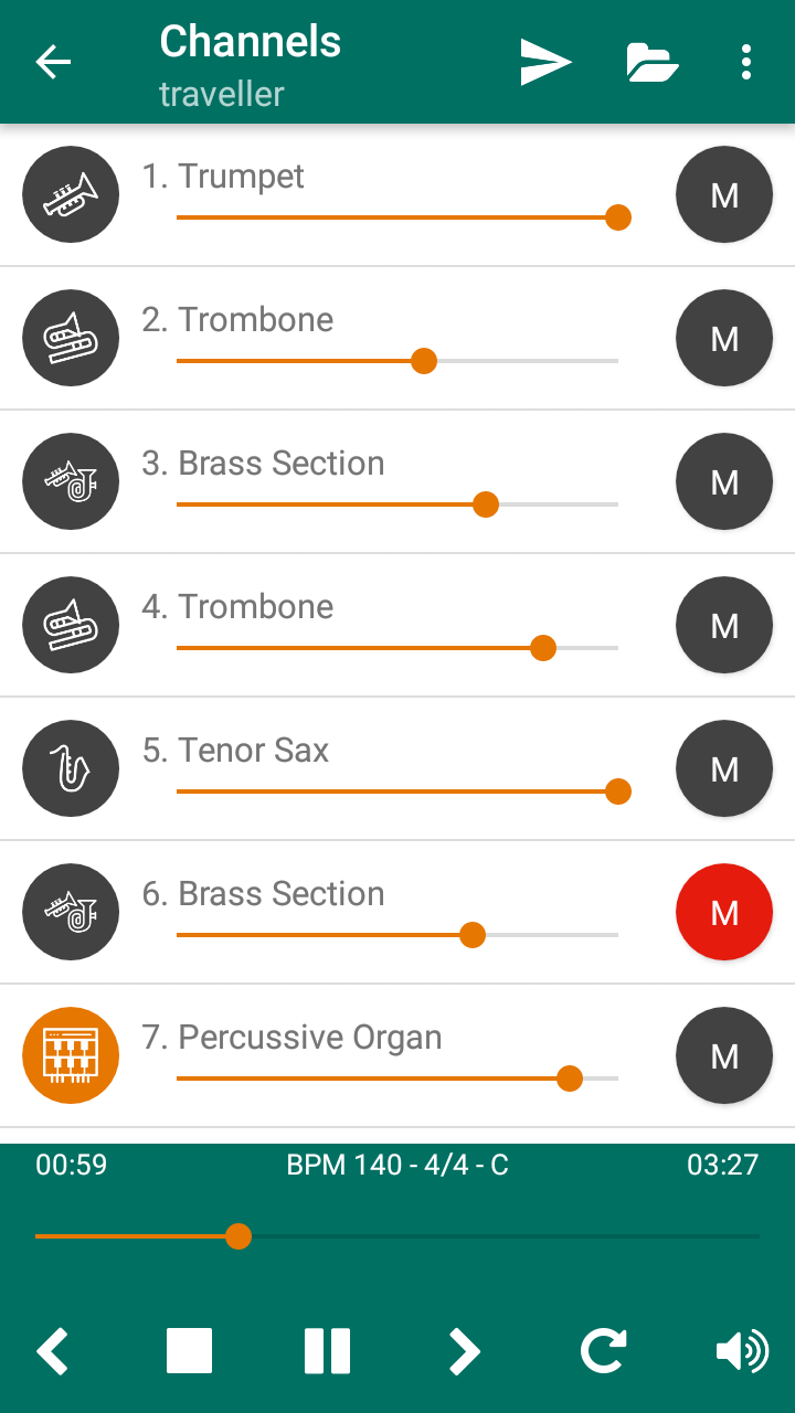 اسکرین شات 2 برنامه MIDI File Player
