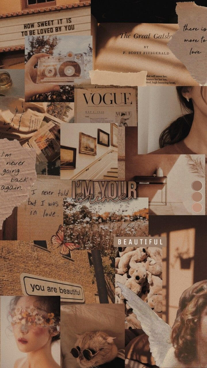 اسکرین شات 1 برنامه Brown Aesthetic Wallpaper