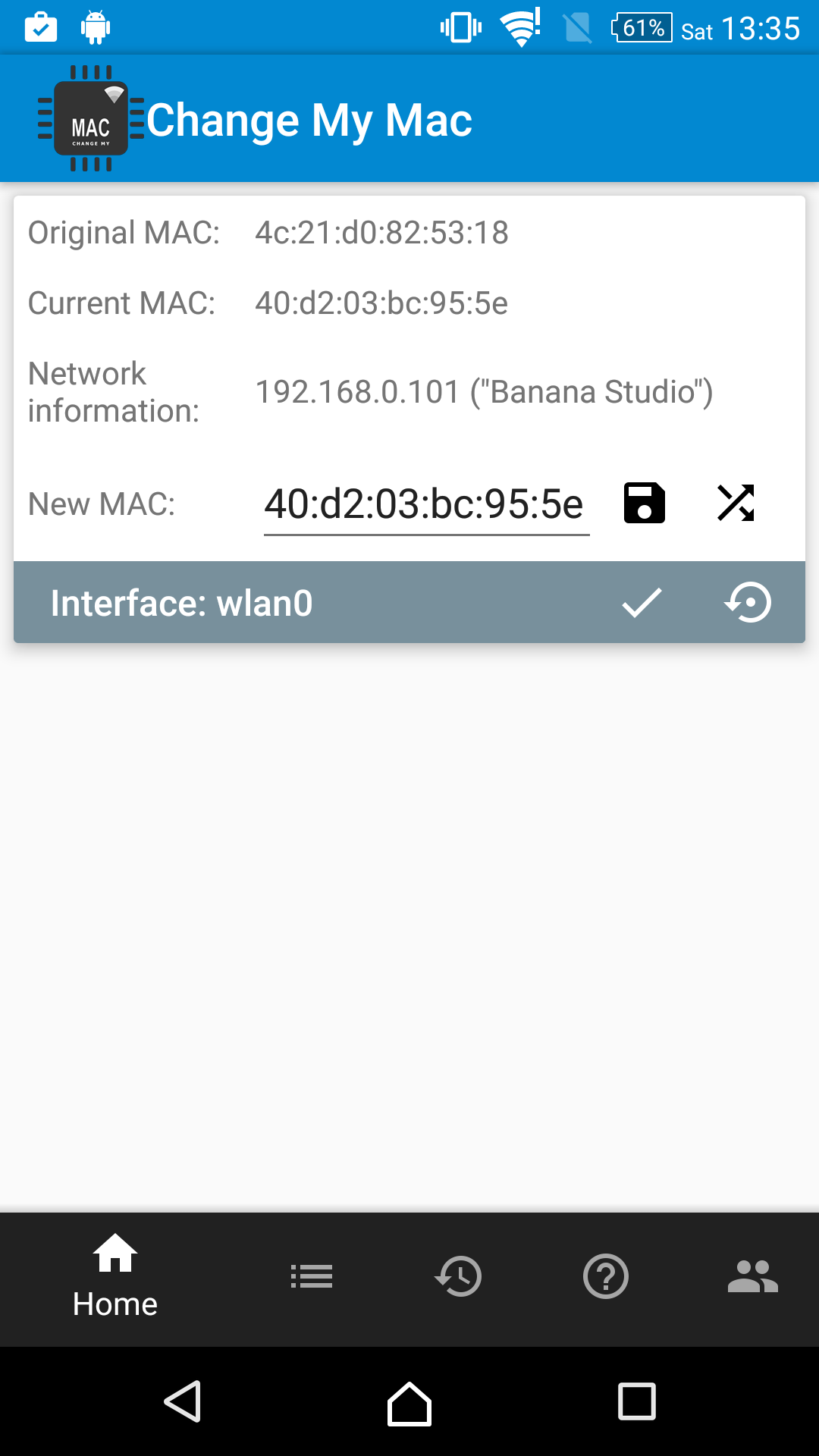 اسکرین شات 1 برنامه Change My MAC - Spoof Wifi MAC