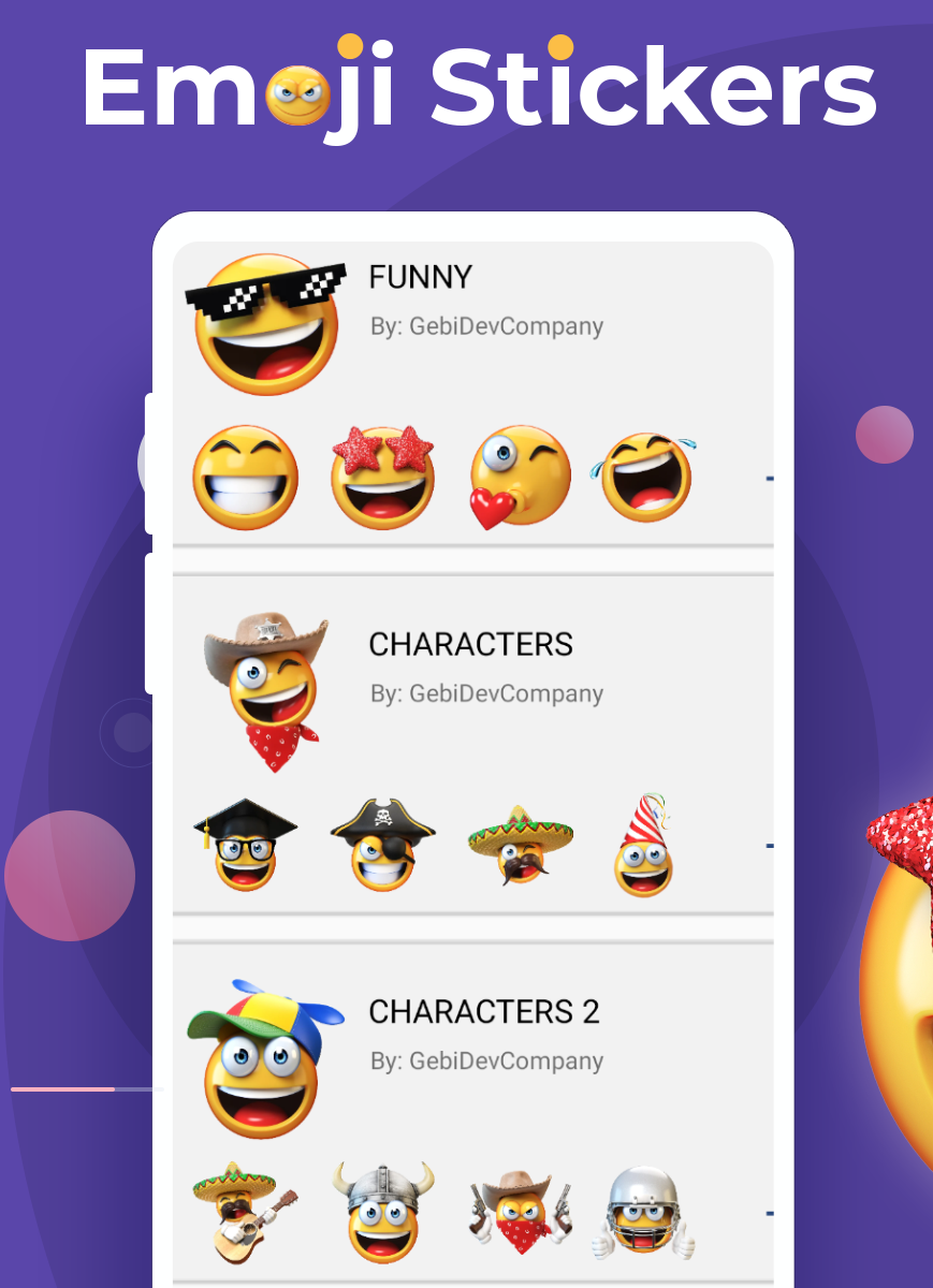 اسکرین شات 1 برنامه Emoji Stickers for Whatsapp