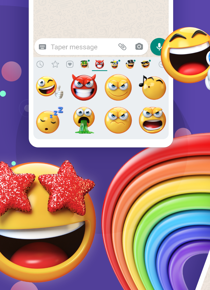 اسکرین شات 2 برنامه Emoji Stickers for Whatsapp