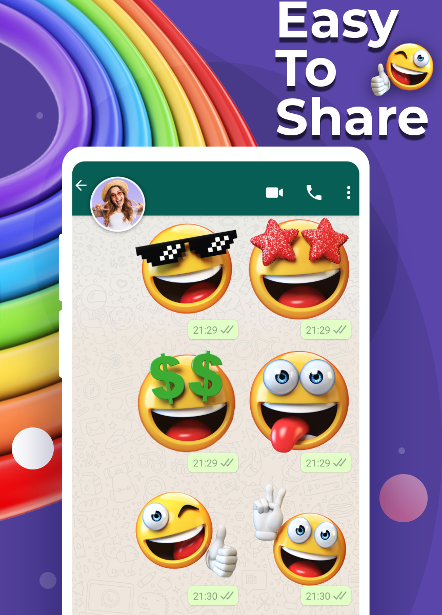 اسکرین شات 4 برنامه Emoji Stickers for Whatsapp