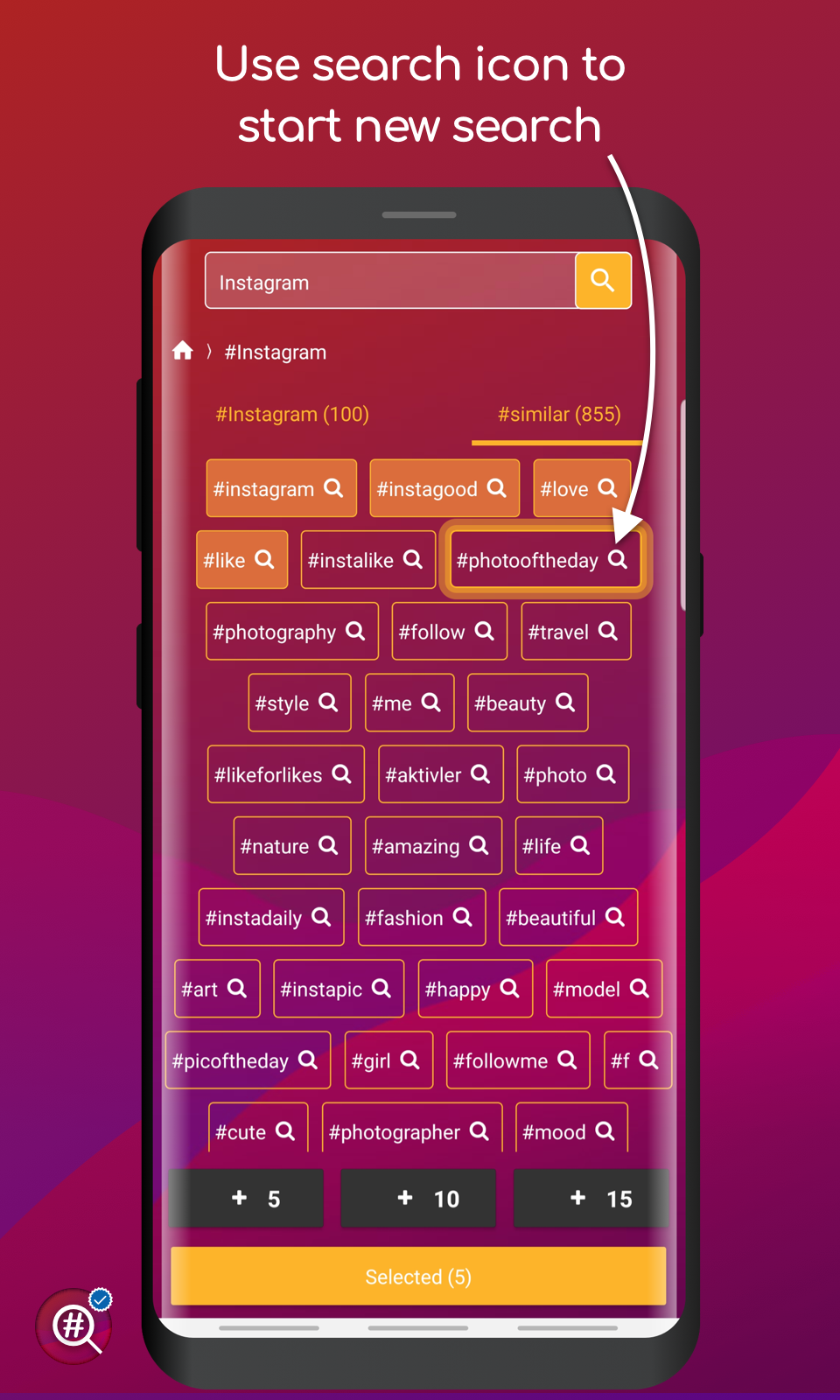 اسکرین شات 5 برنامه Hashtag Inspector PRO