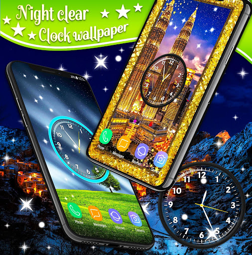 اسکرین شات 2 برنامه Night Sky Clock Live Wallpaper