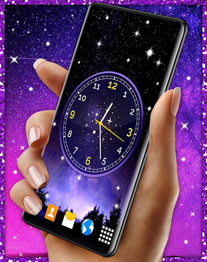 اسکرین شات 3 برنامه Night Sky Clock Live Wallpaper