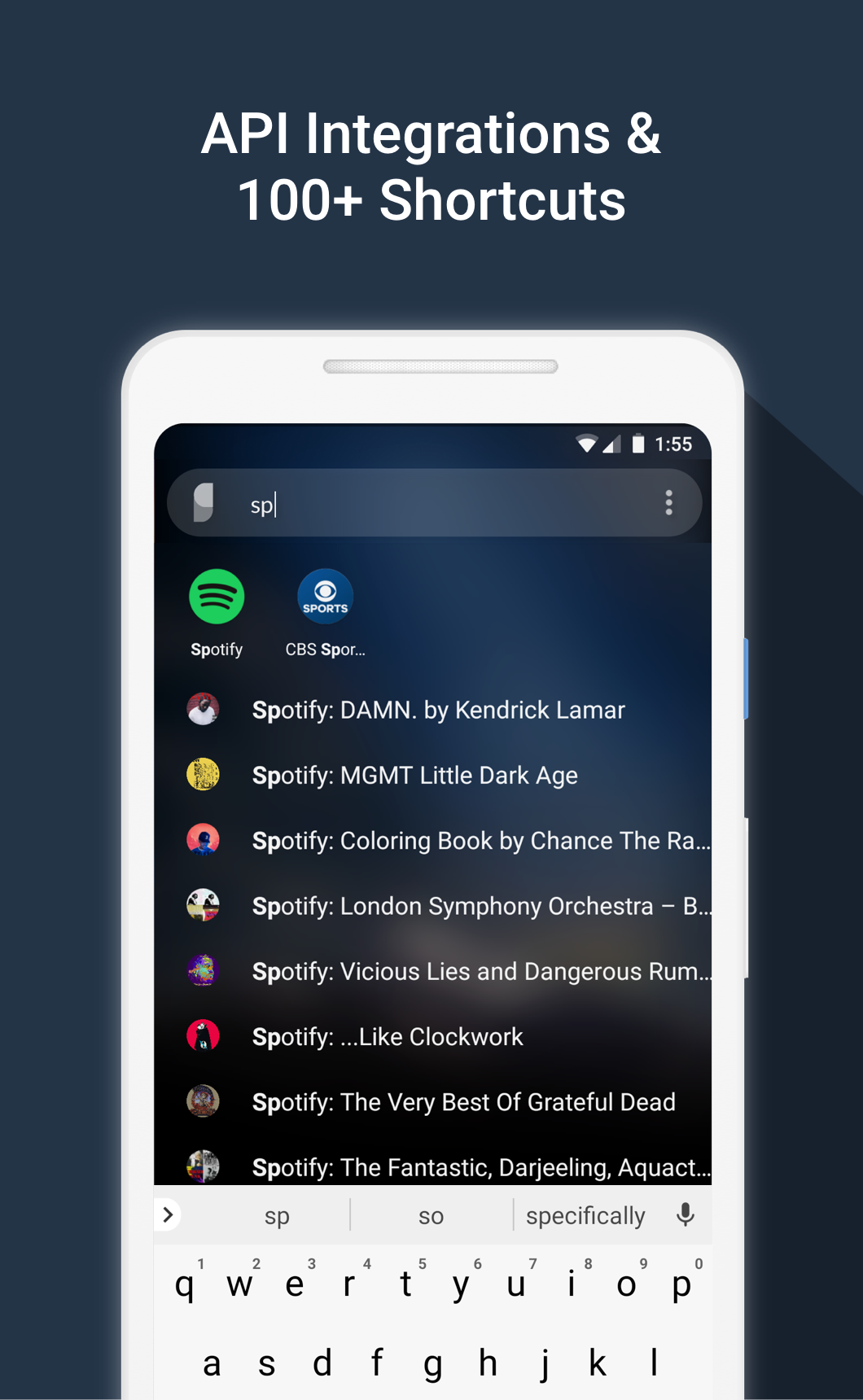 اسکرین شات 2 برنامه Sesame Search & Shortcuts