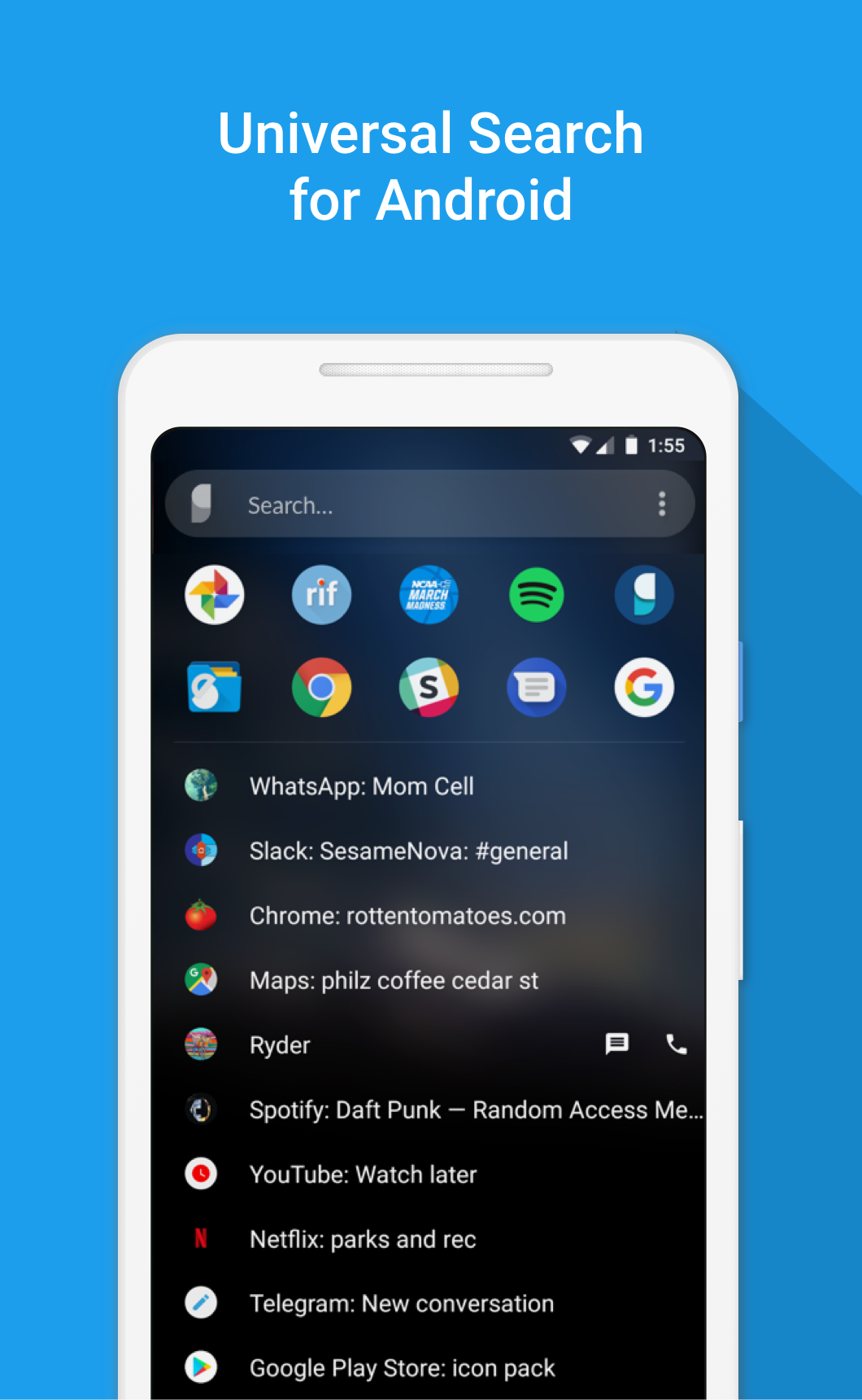 اسکرین شات 1 برنامه Sesame Search & Shortcuts