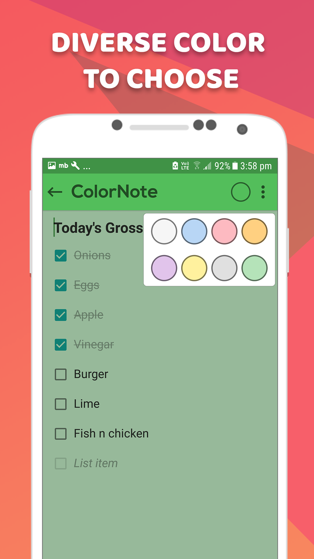 اسکرین شات 4 برنامه Color Notes