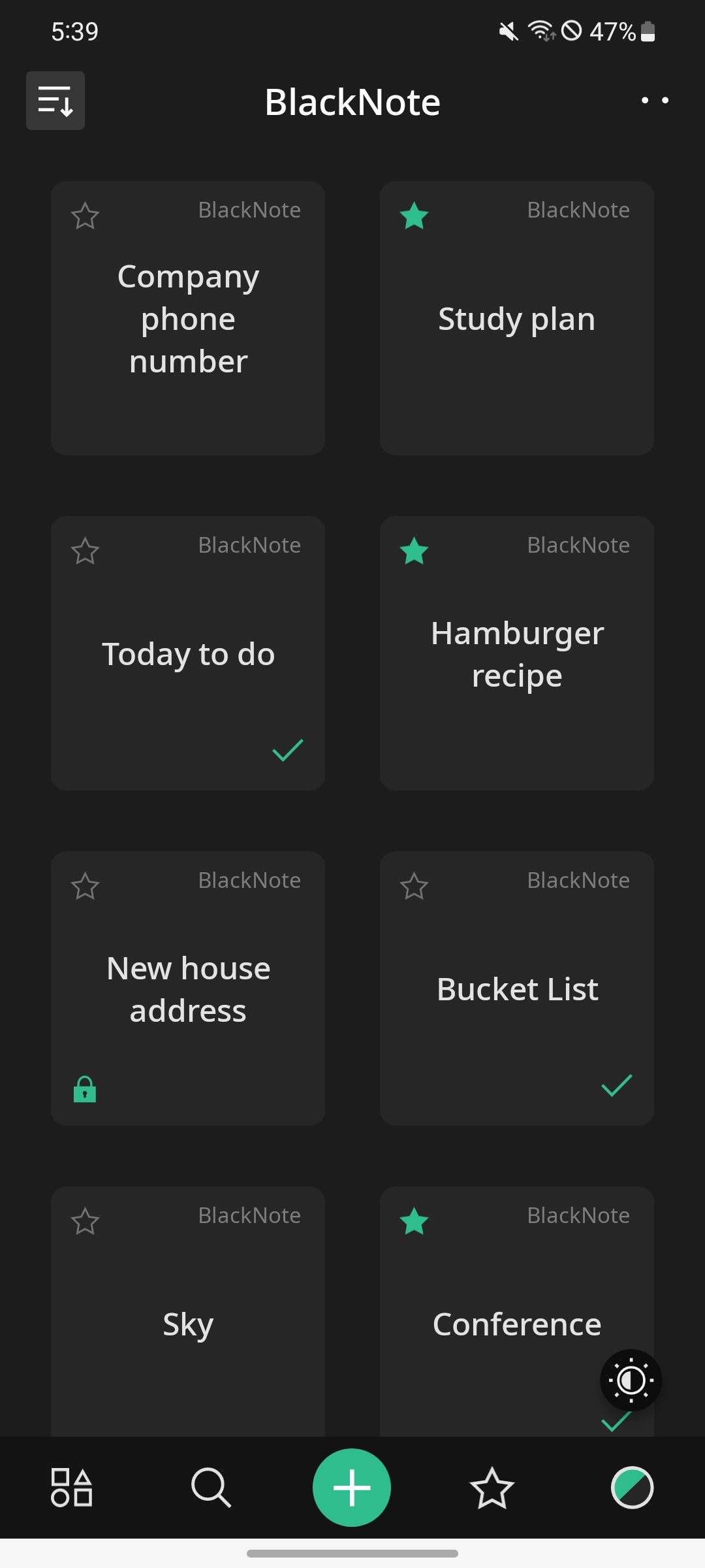 اسکرین شات 1 برنامه BlackNote: Dark Notes, Notepad