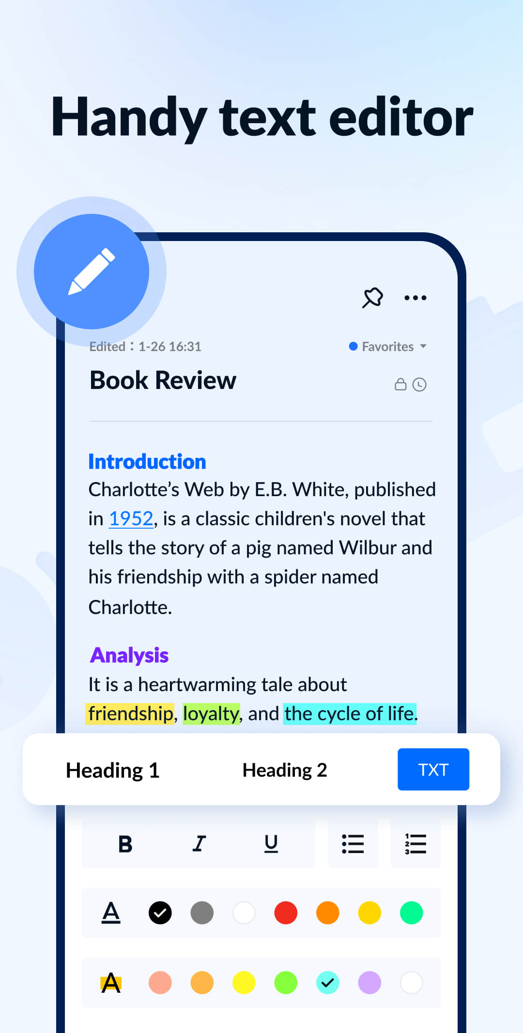 اسکرین شات 2 برنامه Notepad, Notes, Easy Notebook