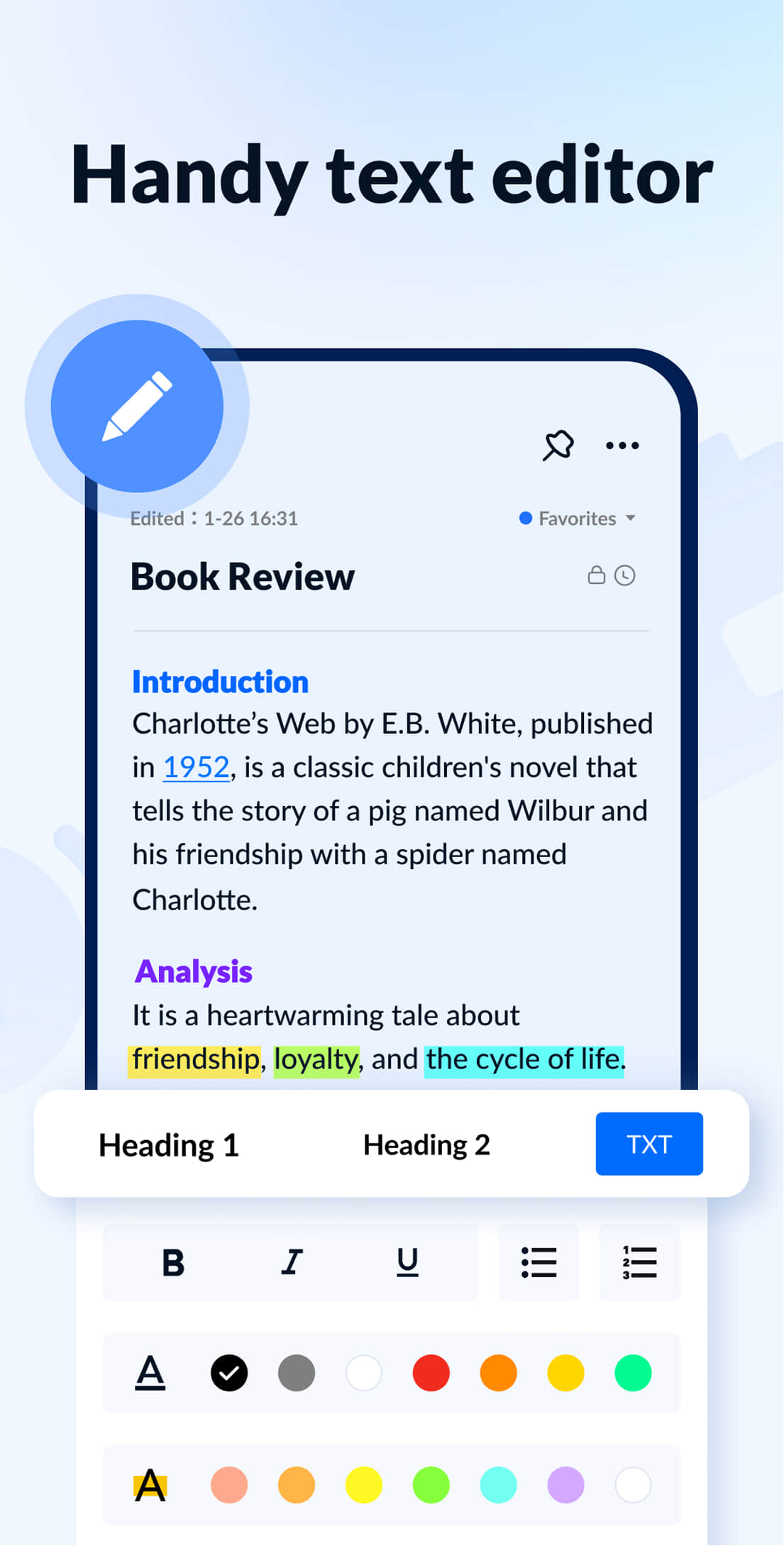 اسکرین شات 2 برنامه Notepad, Notes, Easy Notebook