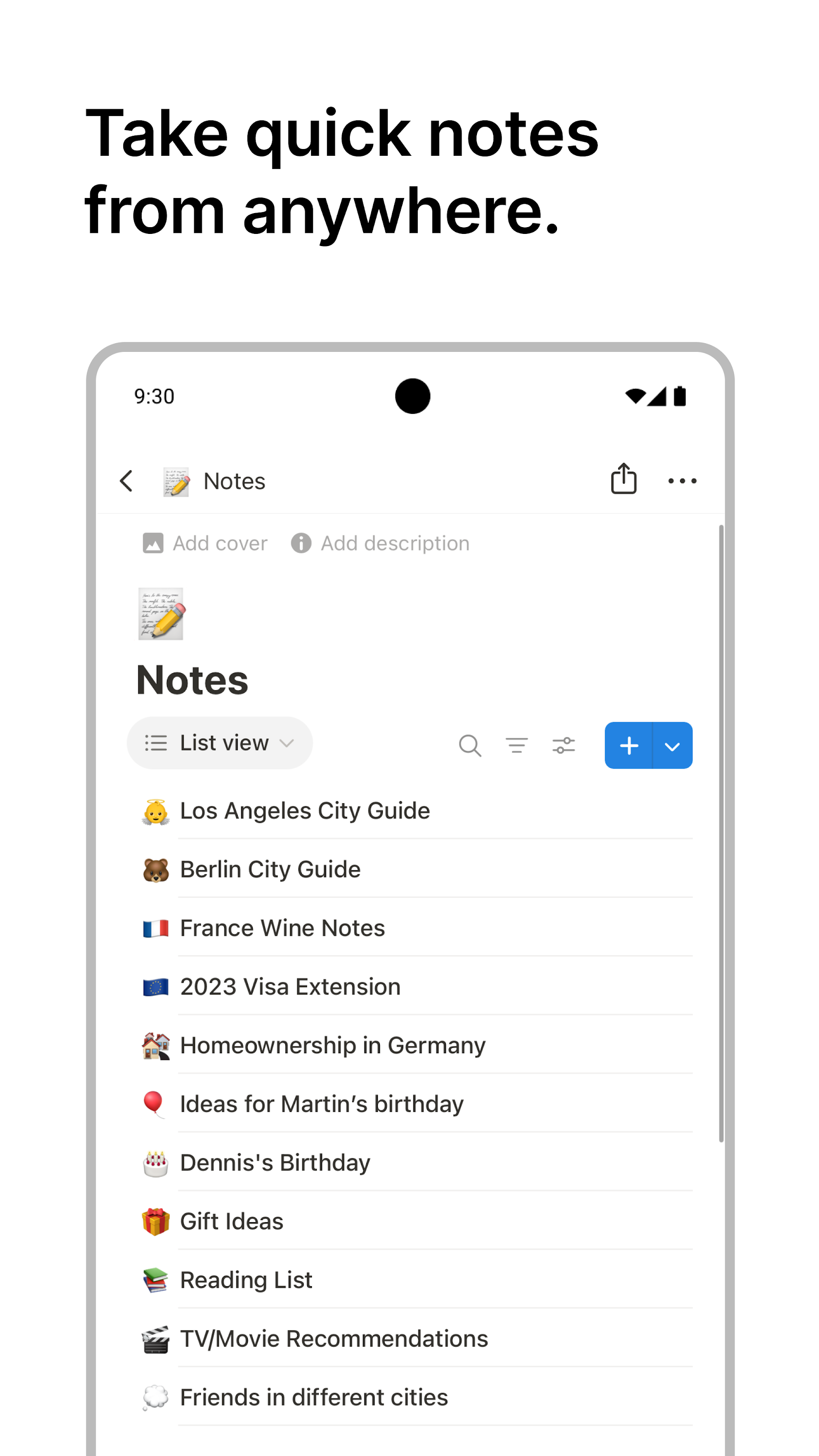 اسکرین شات 5 برنامه Notion: Notes, Tasks, AI