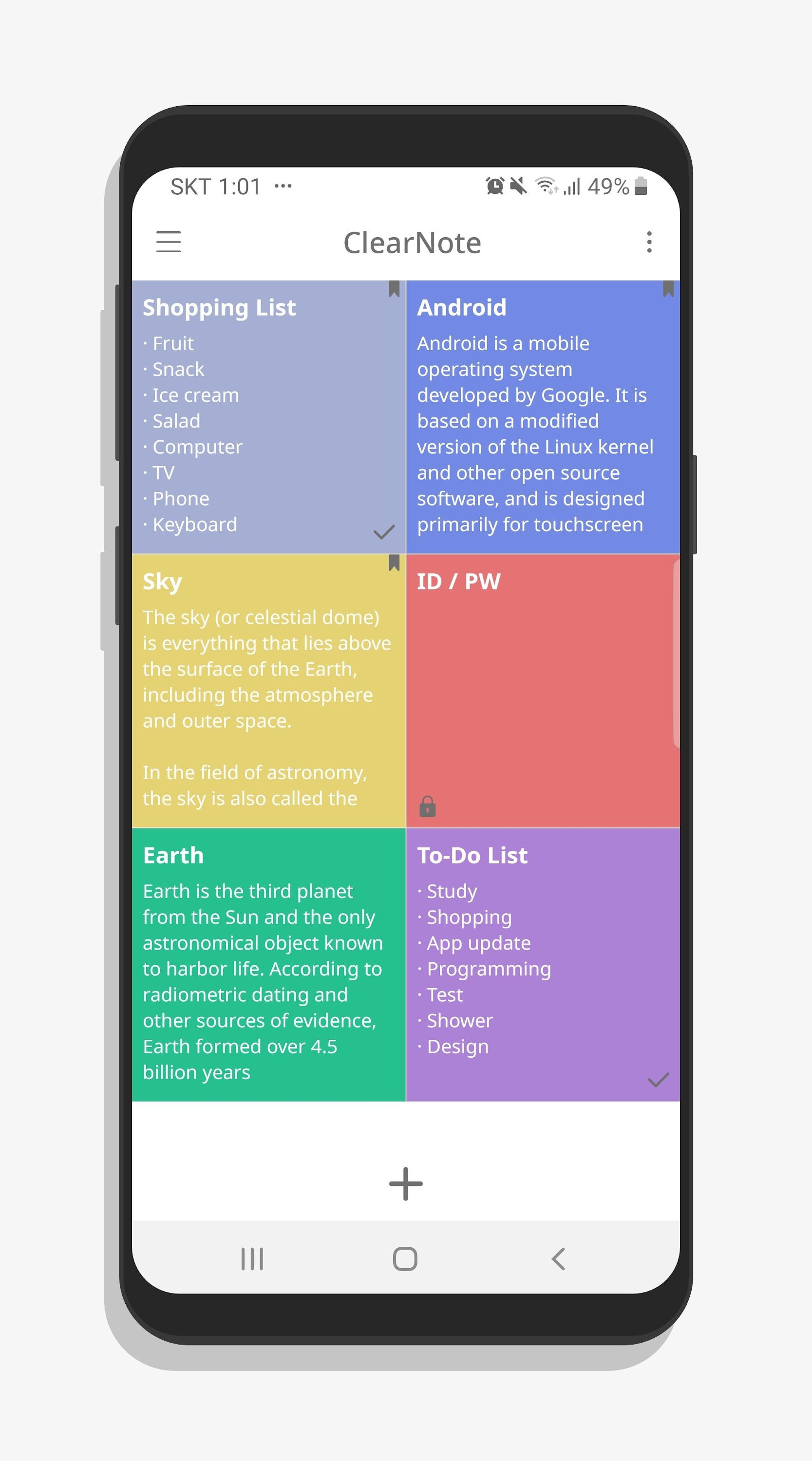 اسکرین شات 1 برنامه ClearNote Notepad Notes