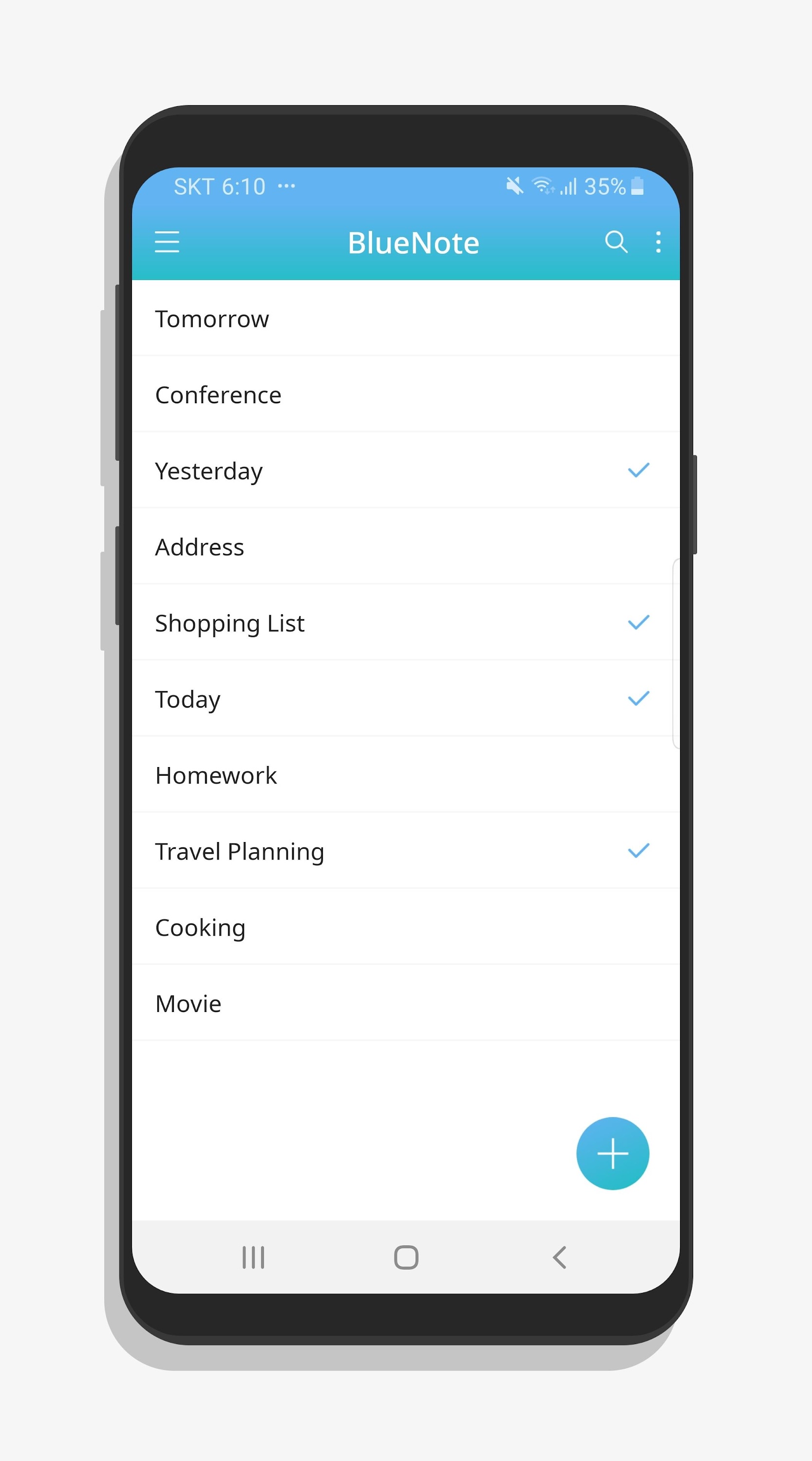 اسکرین شات 1 برنامه BlueNote - Notepad, Notes