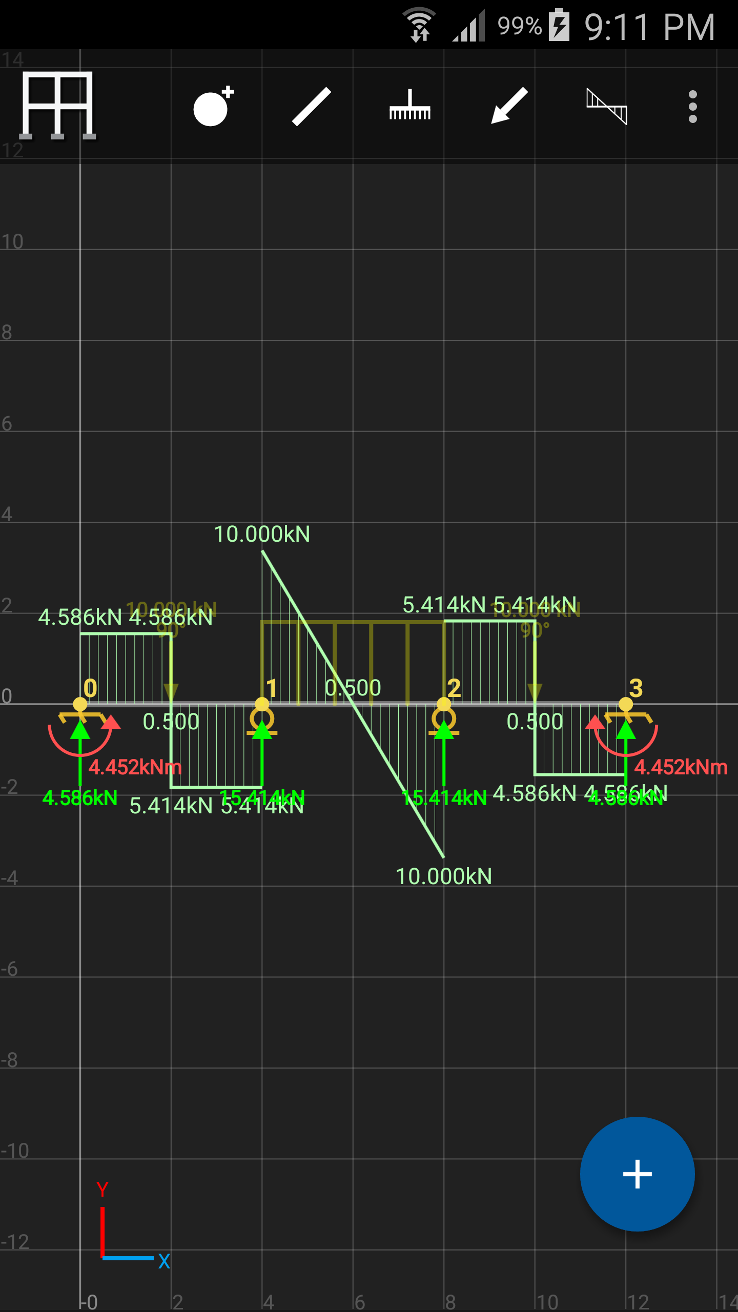 اسکرین شات 5 برنامه SW FEA 2D Frame Analysis