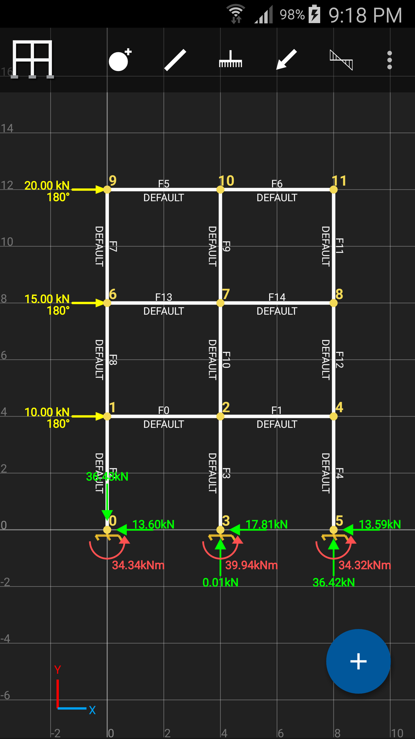 اسکرین شات 1 برنامه SW FEA 2D Frame Analysis