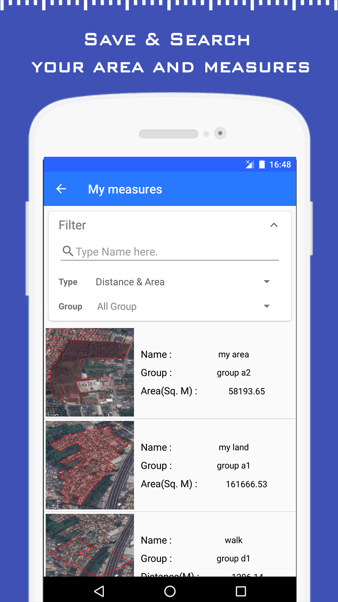 اسکرین شات 2 برنامه Distance & Area Measurement