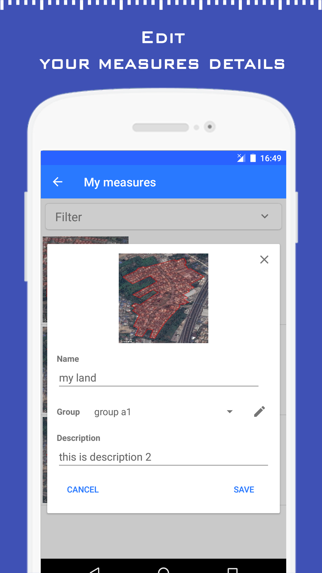 اسکرین شات 7 برنامه Distance & Area Measurement