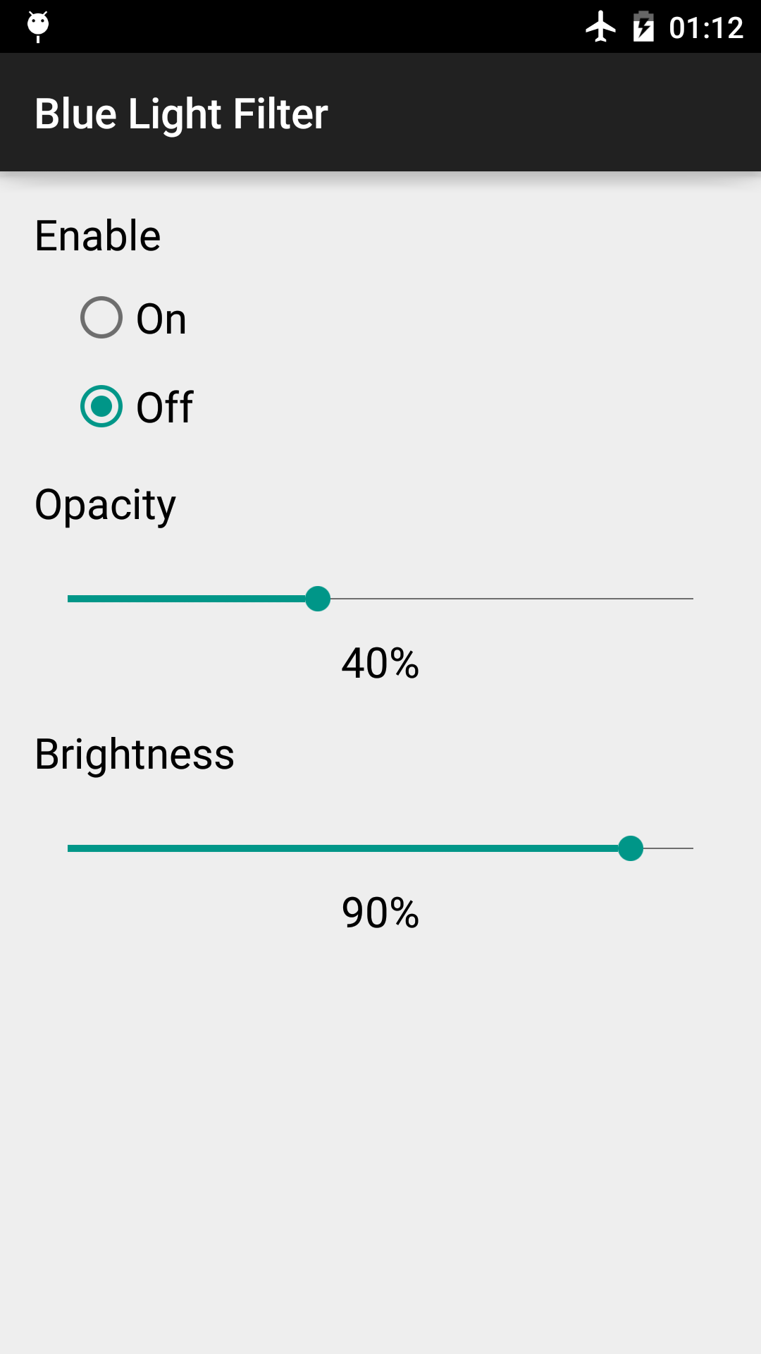اسکرین شات 1 برنامه Blue Light & Brightness Filter
