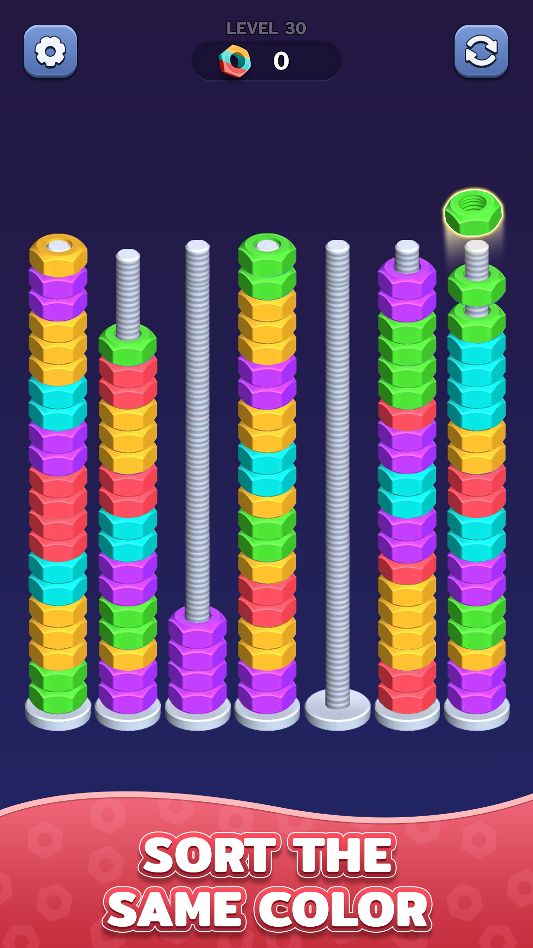 اسکرین شات 1 بازی Nuts Color Sort: Sorting Games