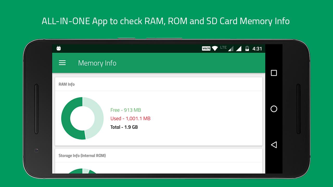 اسکرین شات 2 برنامه Memory Info (RAM, ROM Internal