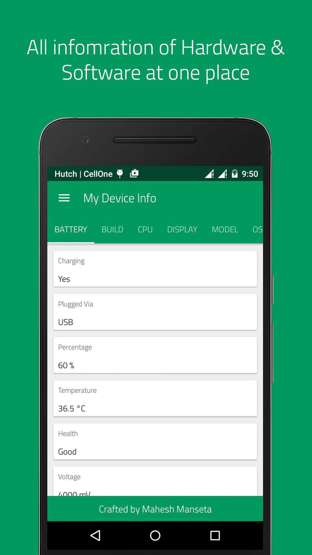 اسکرین شات 2 برنامه My Device Info - Hardware & So