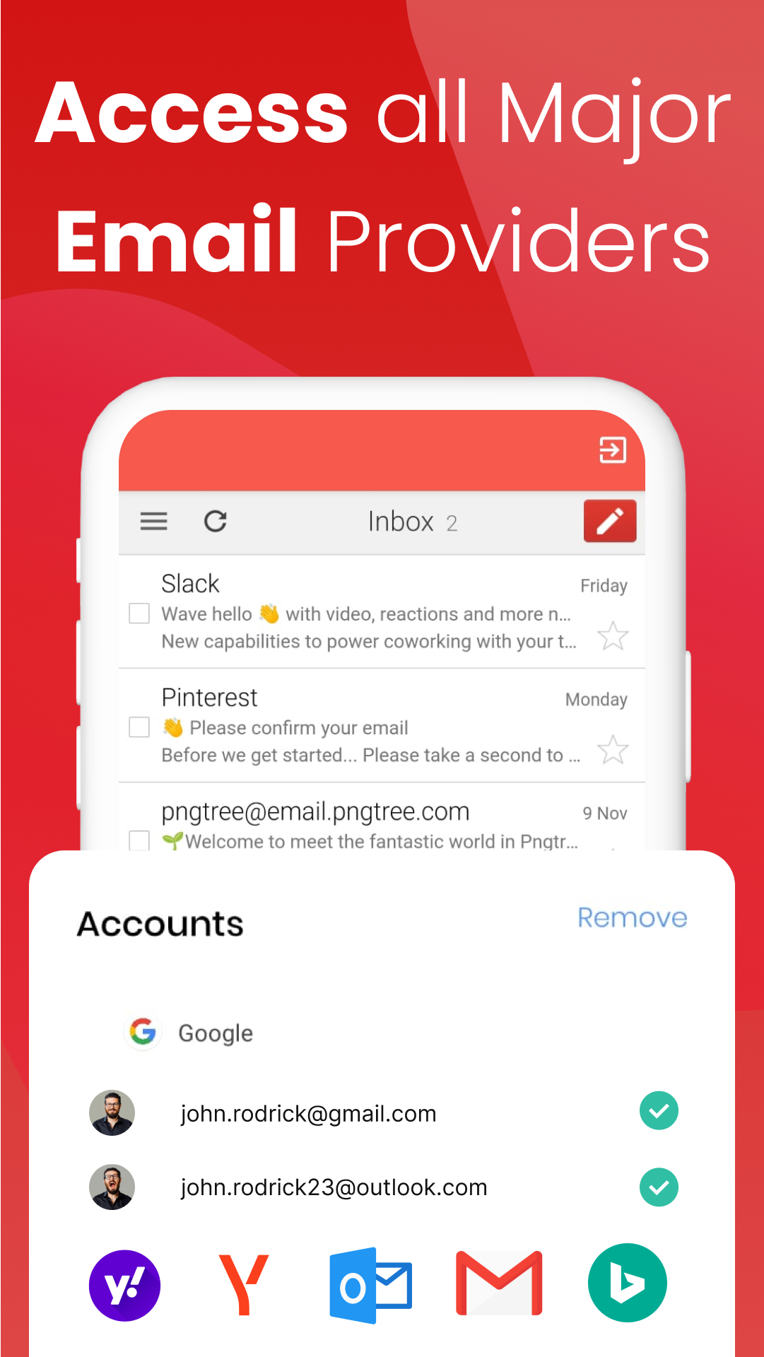 اسکرین شات 2 برنامه Email Go: All email app
