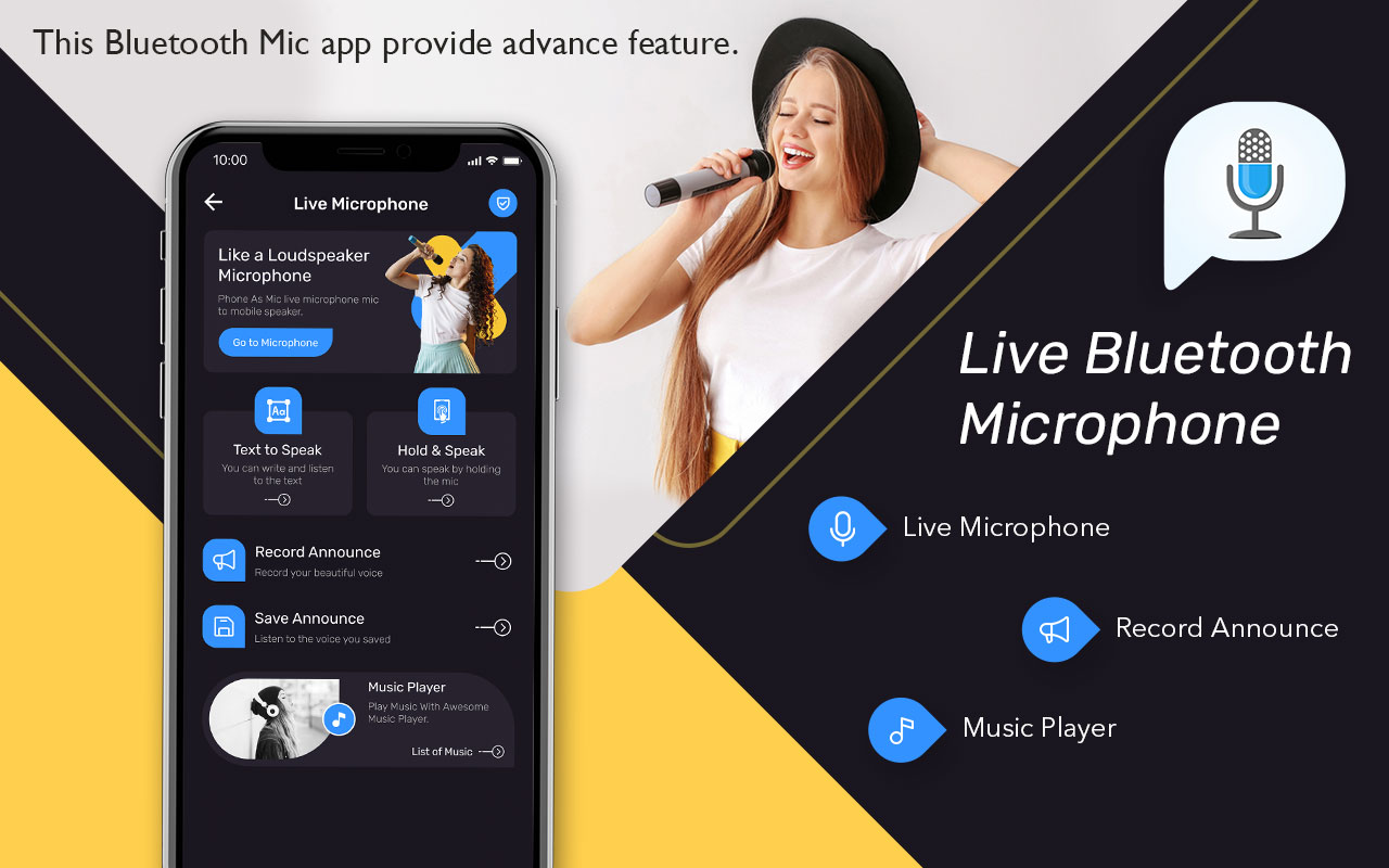 اسکرین شات 1 برنامه Live Microphone, Mic Announce