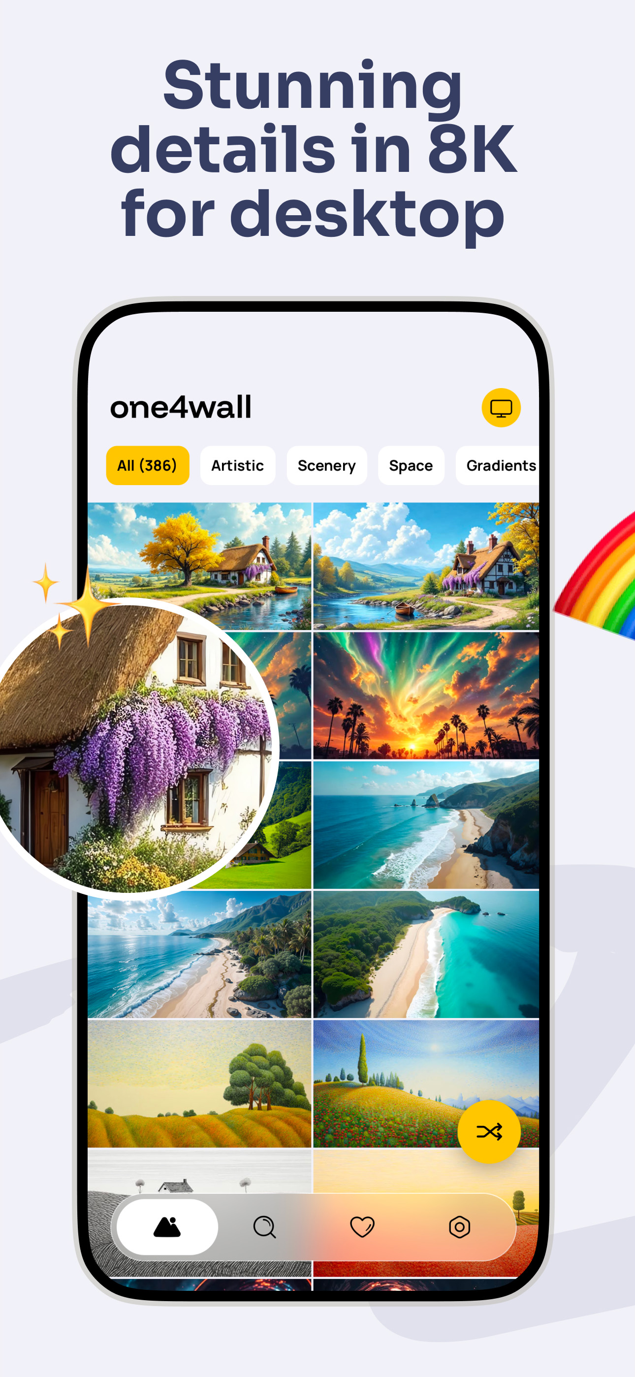 اسکرین شات 4 برنامه Live Wallpapers - One4Wall