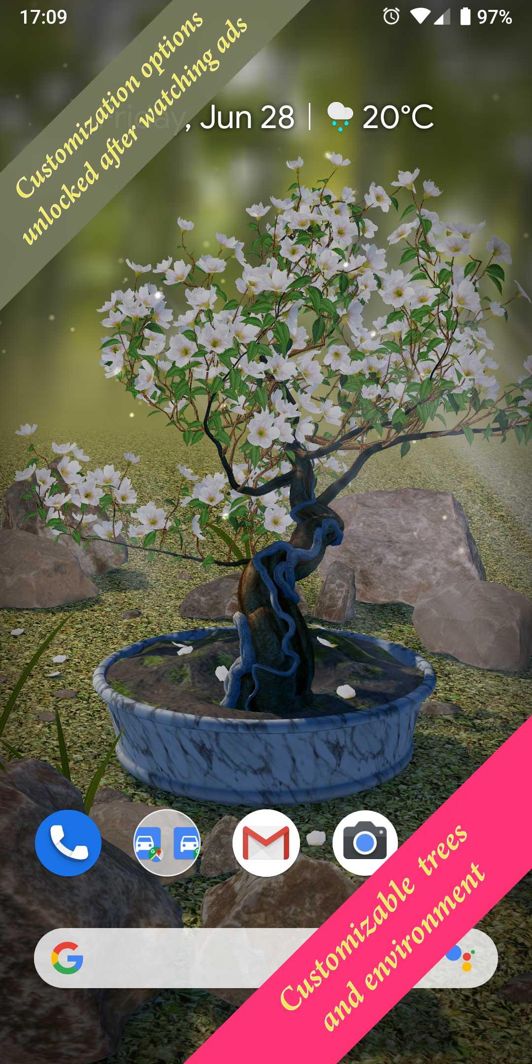 اسکرین شات 5 برنامه Bonsai 3D Live Wallpaper