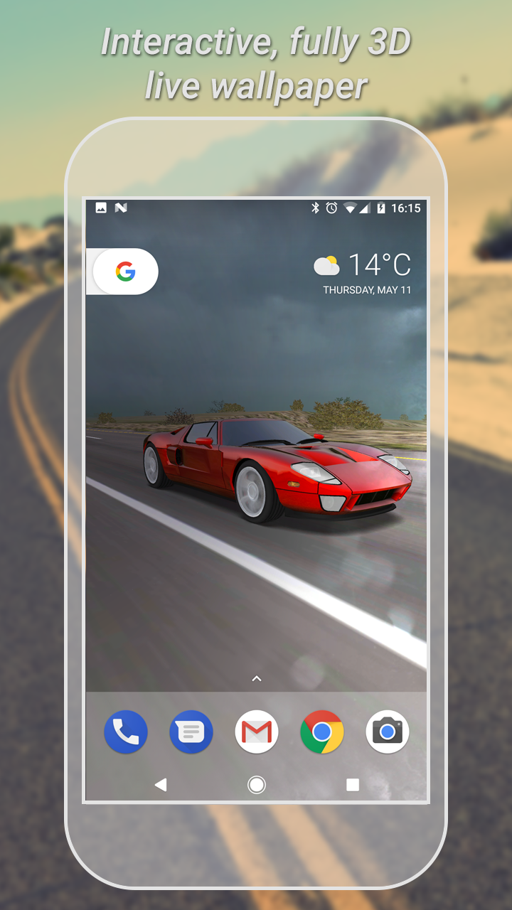 اسکرین شات 1 برنامه 3D Car Live Wallpaper Lite