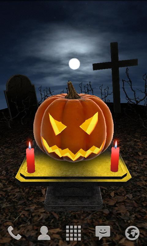 اسکرین شات 1 برنامه Halloween Pumpkin 3D Wallpaper