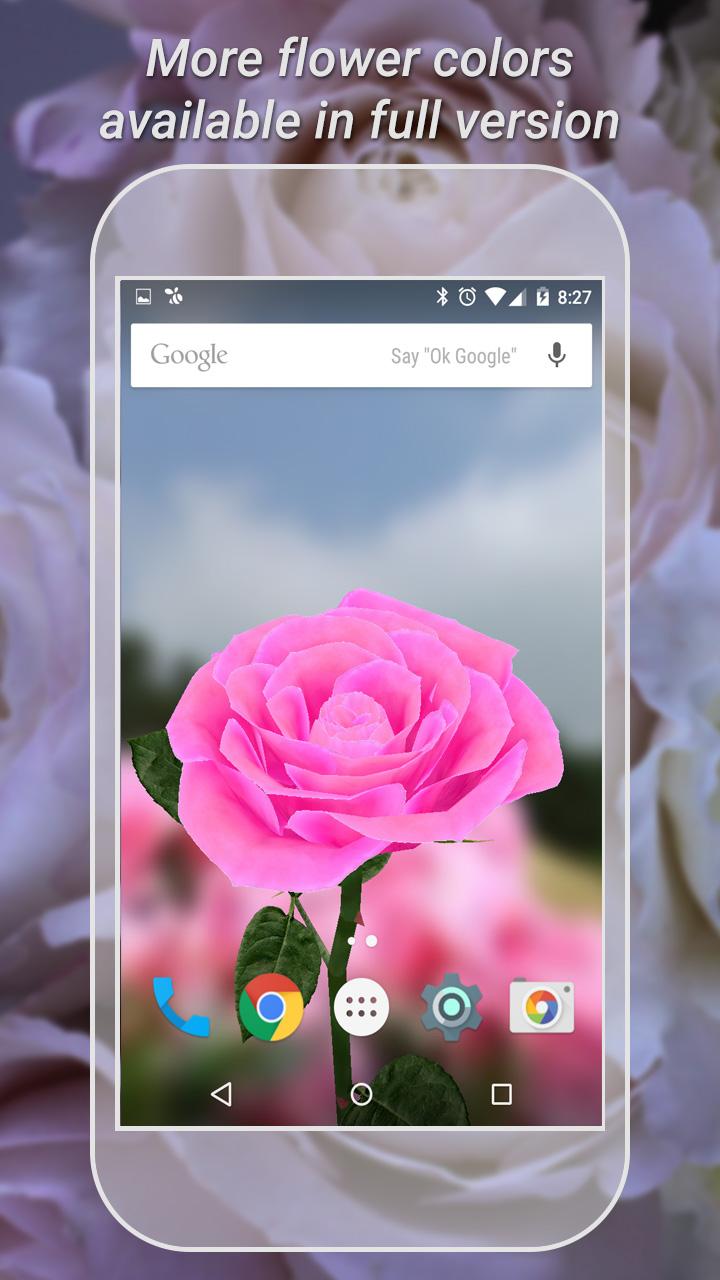 اسکرین شات 2 برنامه 3D Rose Live Wallpaper Lite