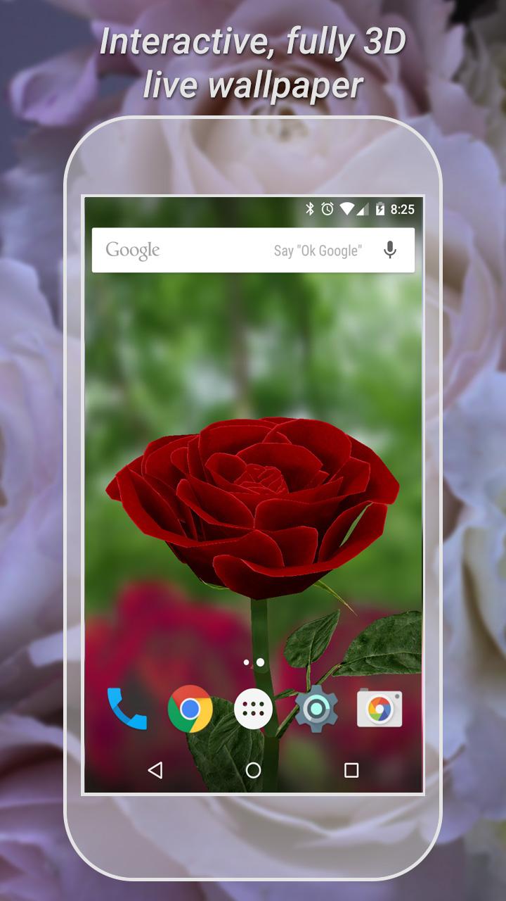 اسکرین شات 1 برنامه 3D Rose Live Wallpaper Lite
