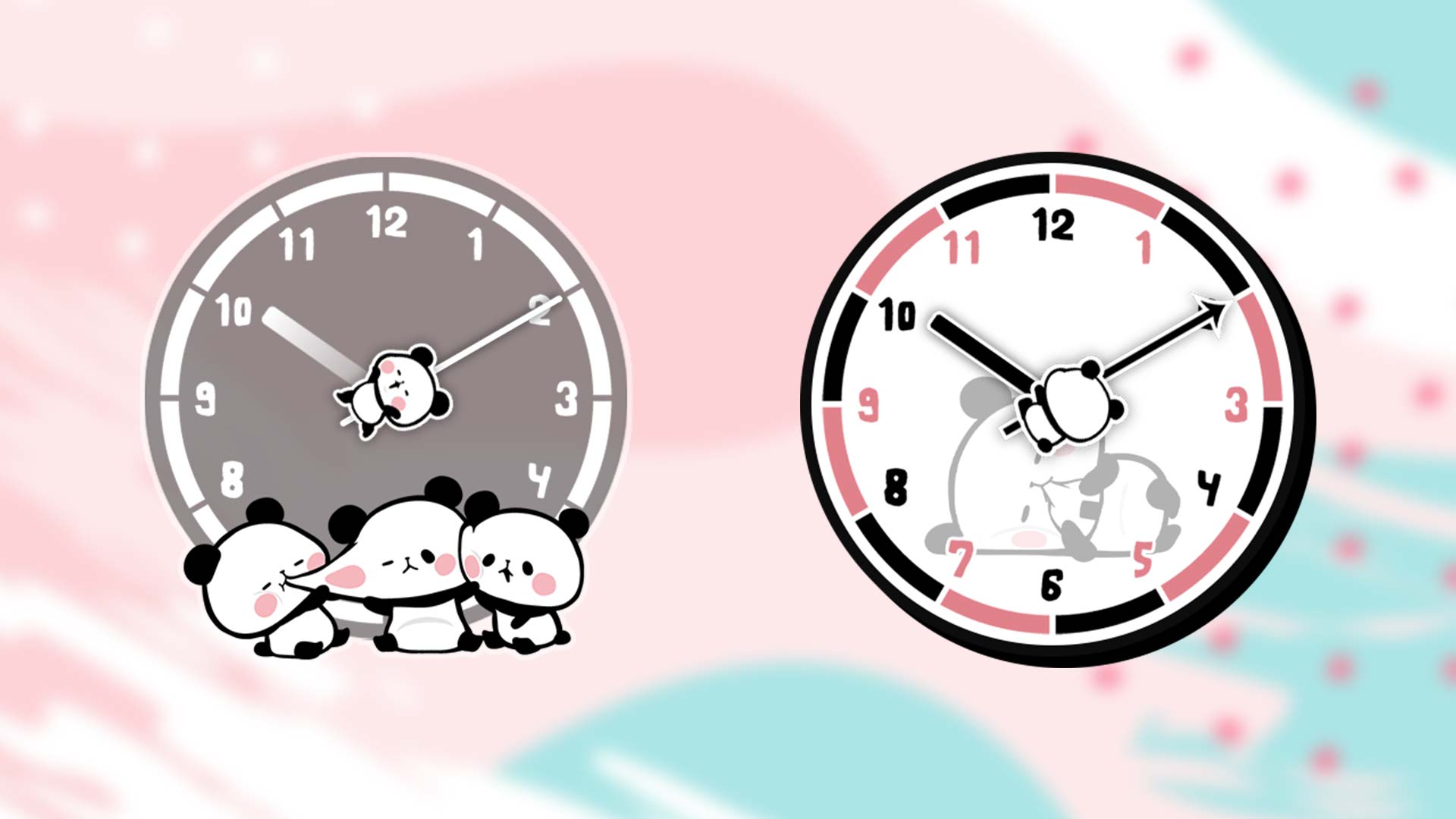 اسکرین شات 2 برنامه Analog Clock Mochi Mochi Panda