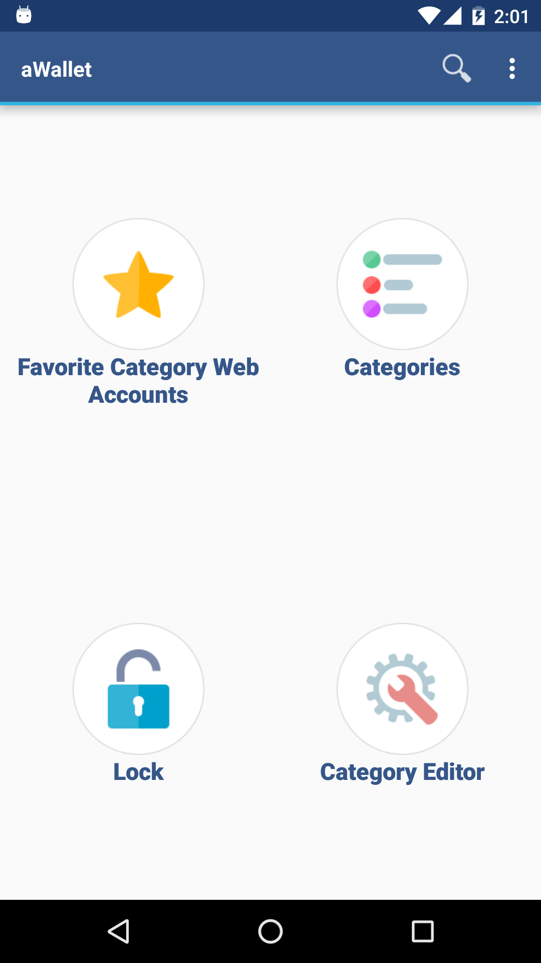 اسکرین شات 1 برنامه aWallet Password Manager