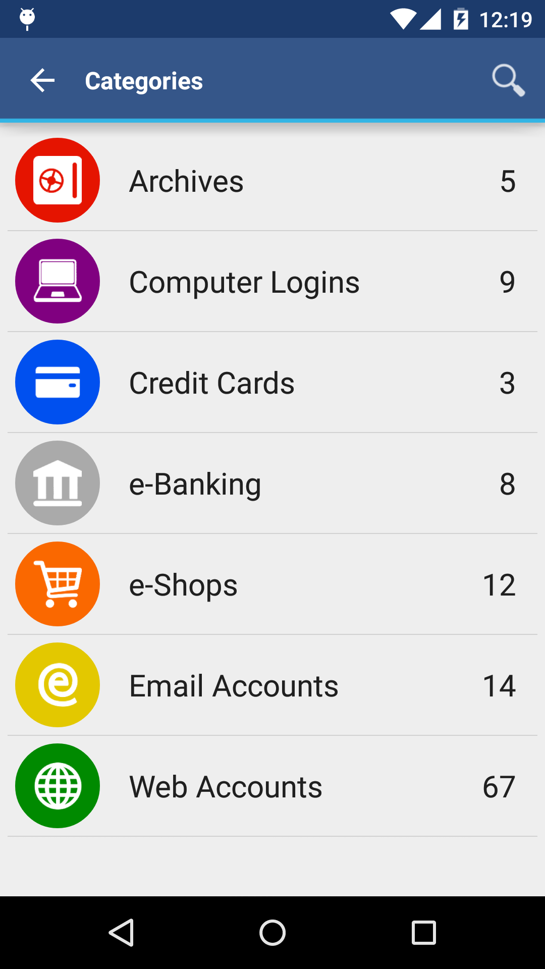 اسکرین شات 2 برنامه aWallet Password Manager