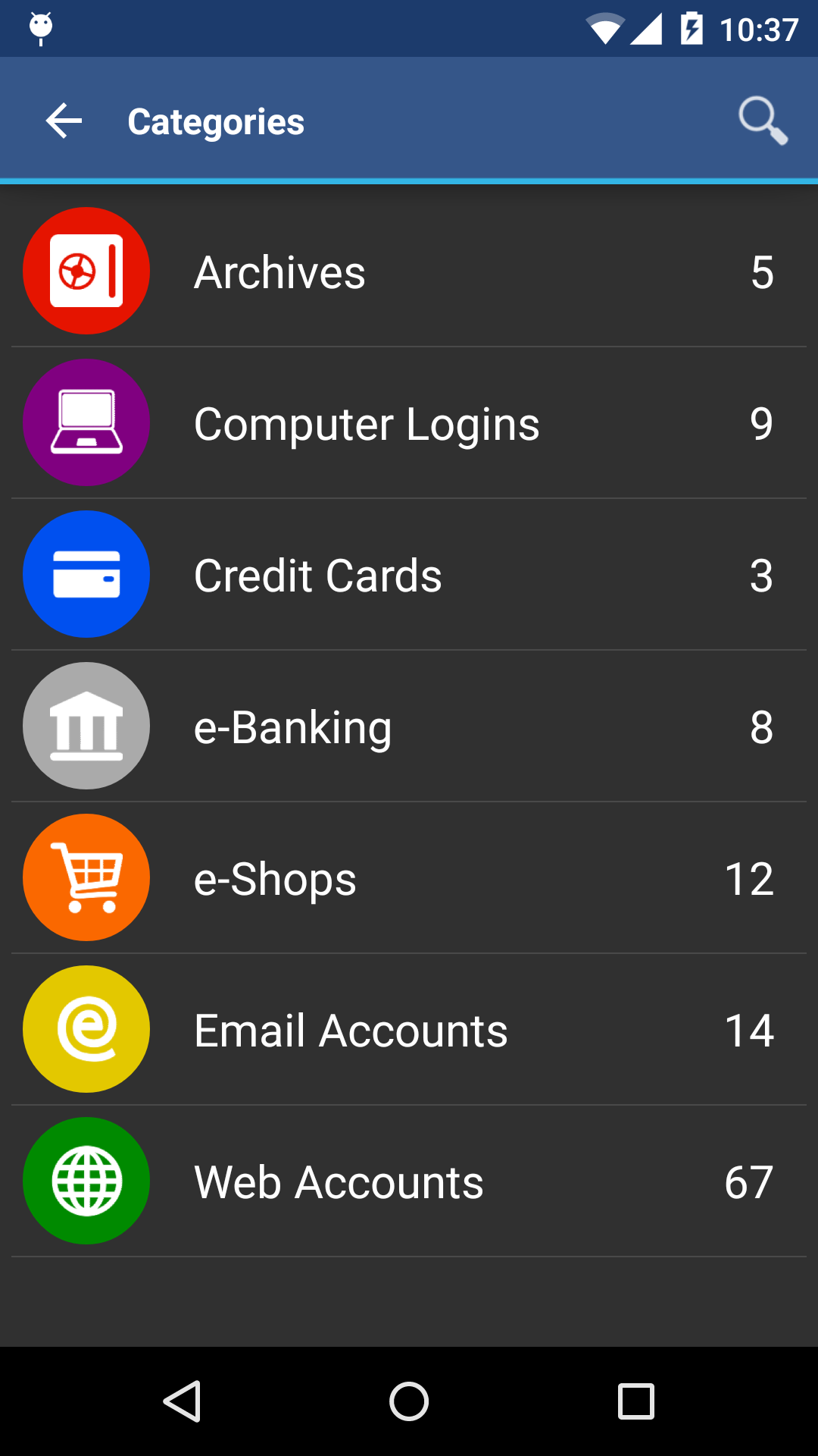 اسکرین شات 3 برنامه aWallet Password Manager