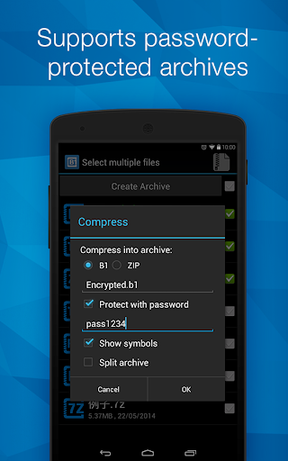 اسکرین شات 5 برنامه B1 Archiver zip rar unzip