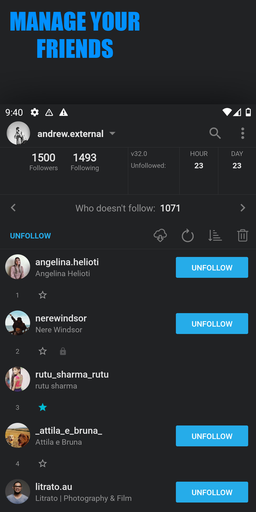 اسکرین شات 1 برنامه Followers Assistant Original
