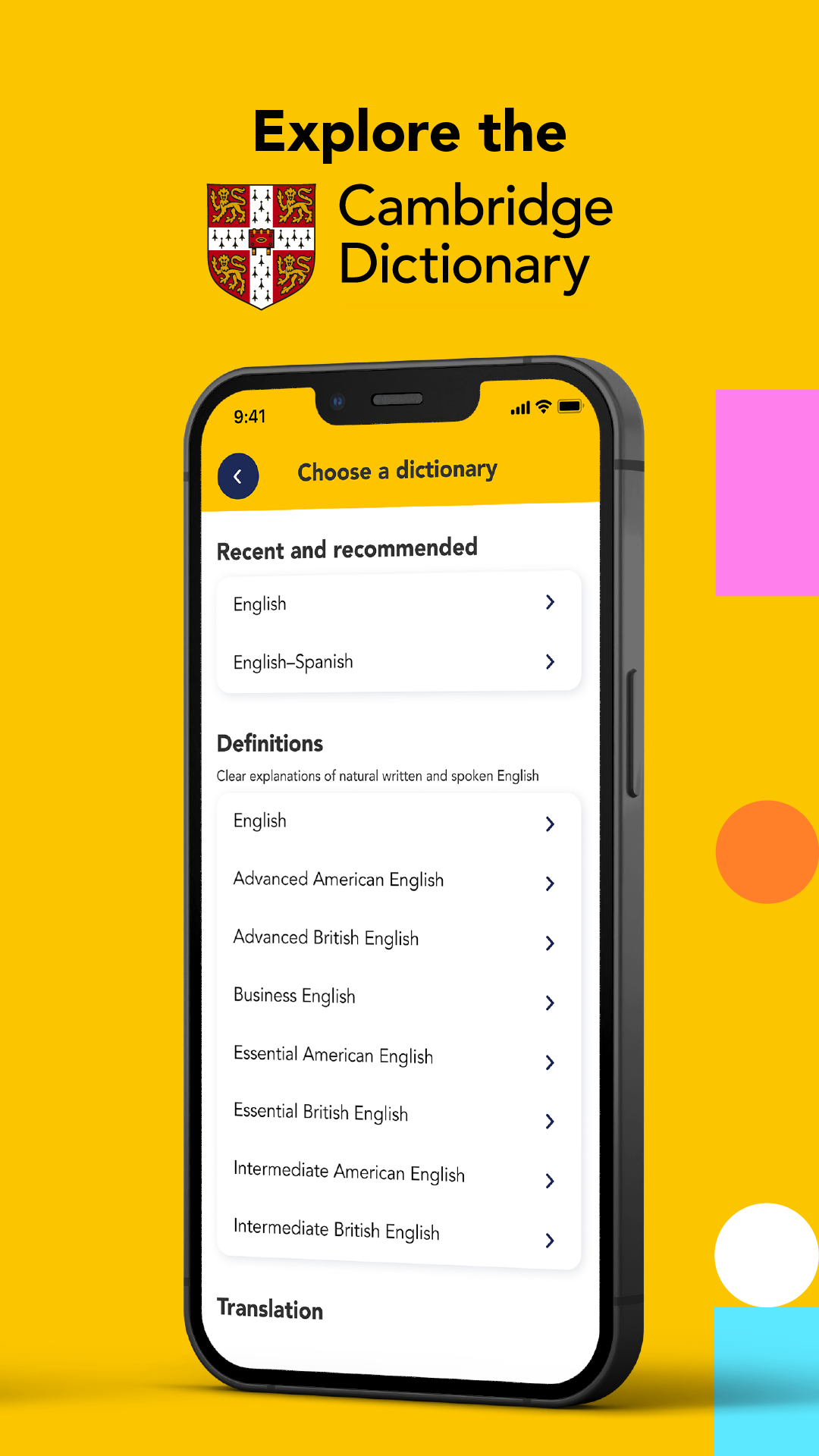 اسکرین شات 6 برنامه Cambridge Dictionary +Plus