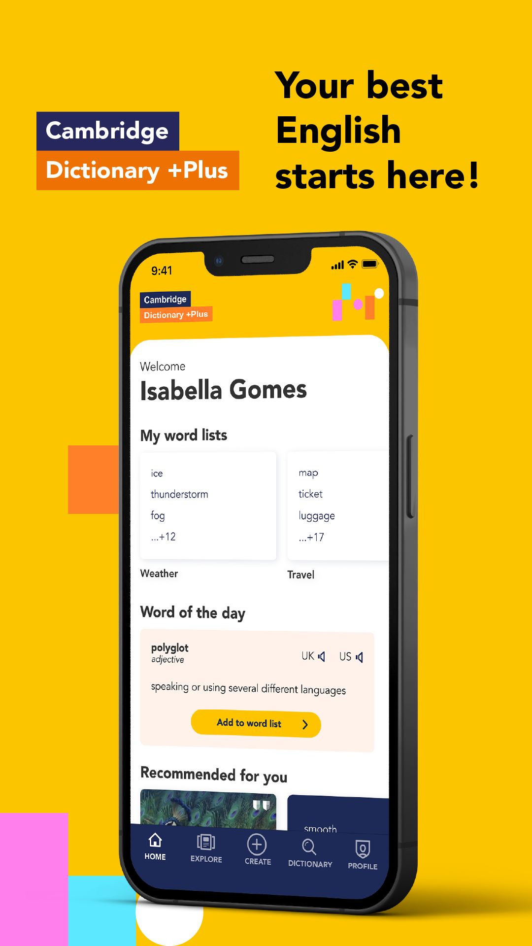 اسکرین شات 1 برنامه Cambridge Dictionary +Plus