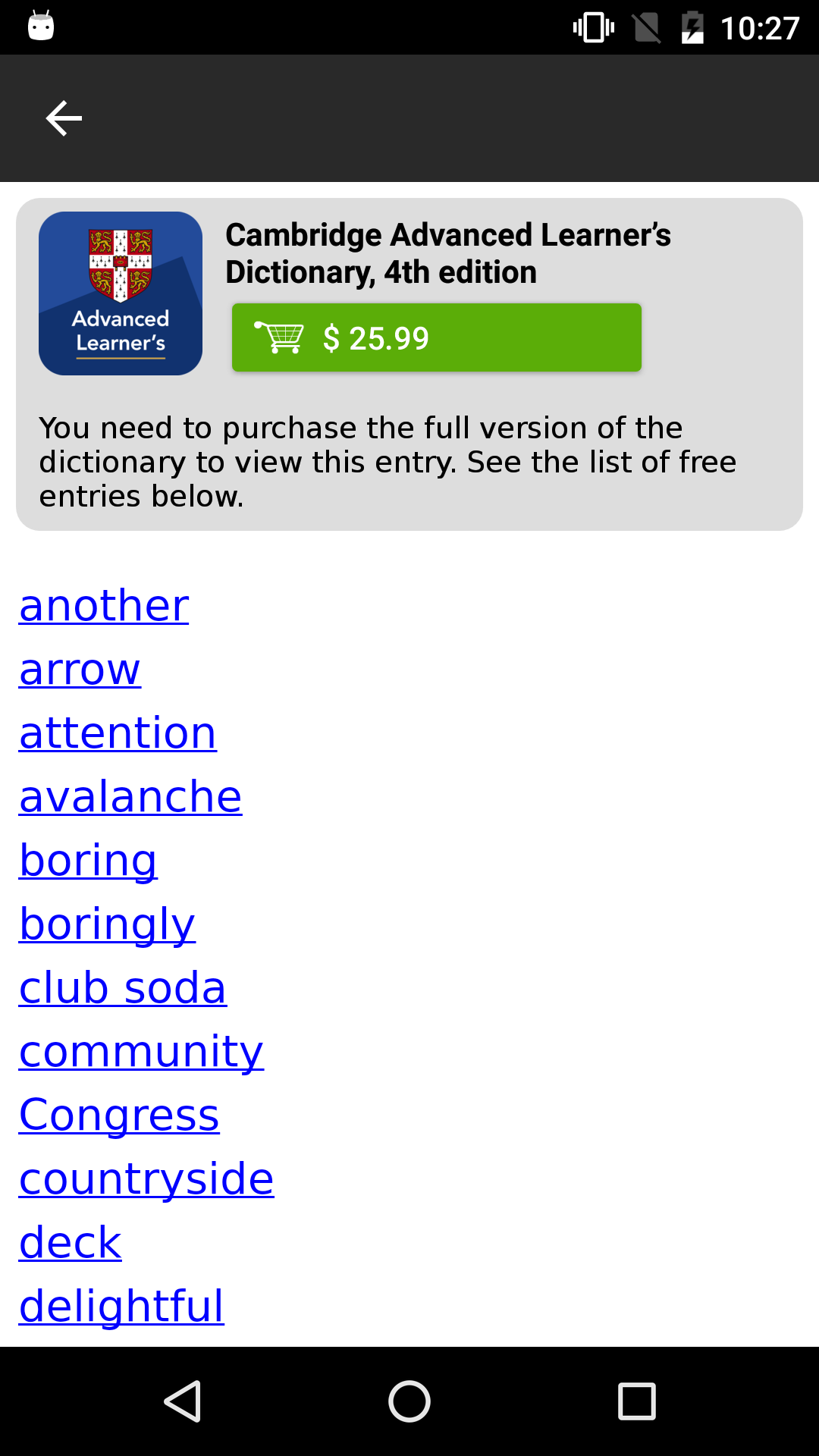 اسکرین شات 1 برنامه Cambridge English Dictionary
