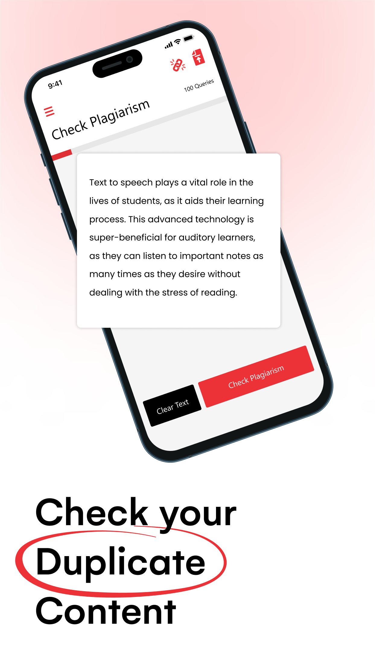 اسکرین شات 2 برنامه Plagiarism Checker & Detector