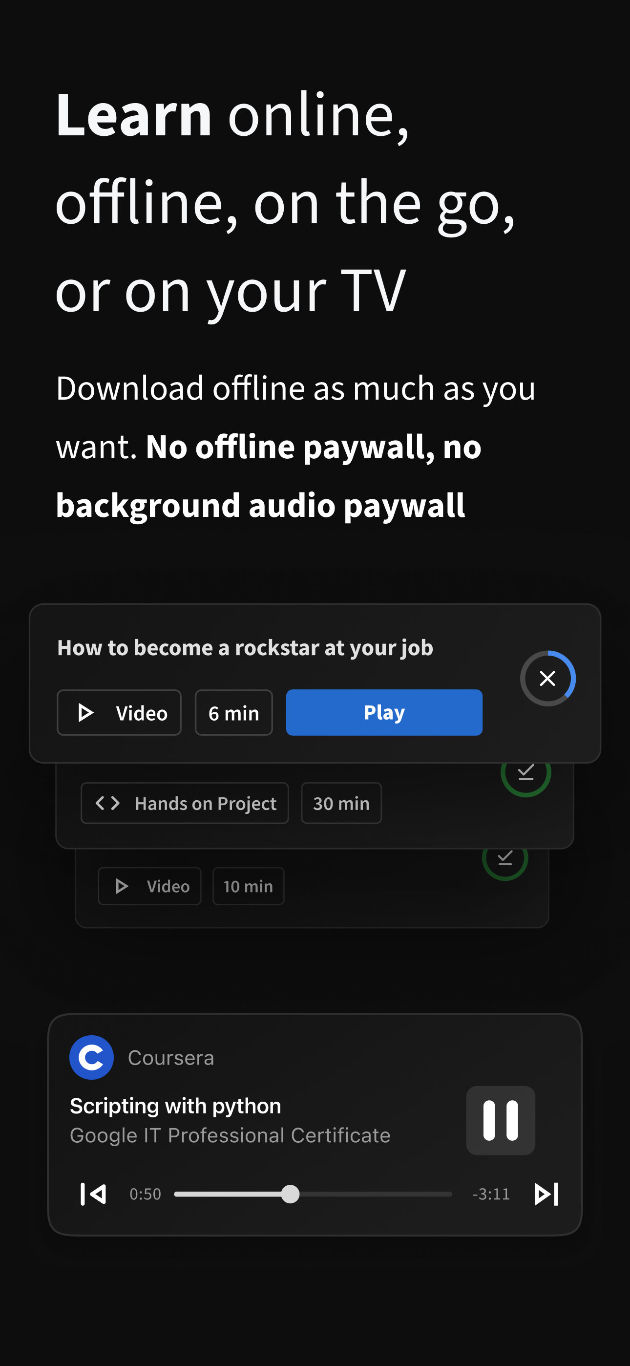اسکرین شات 6 برنامه Coursera: Grow your career