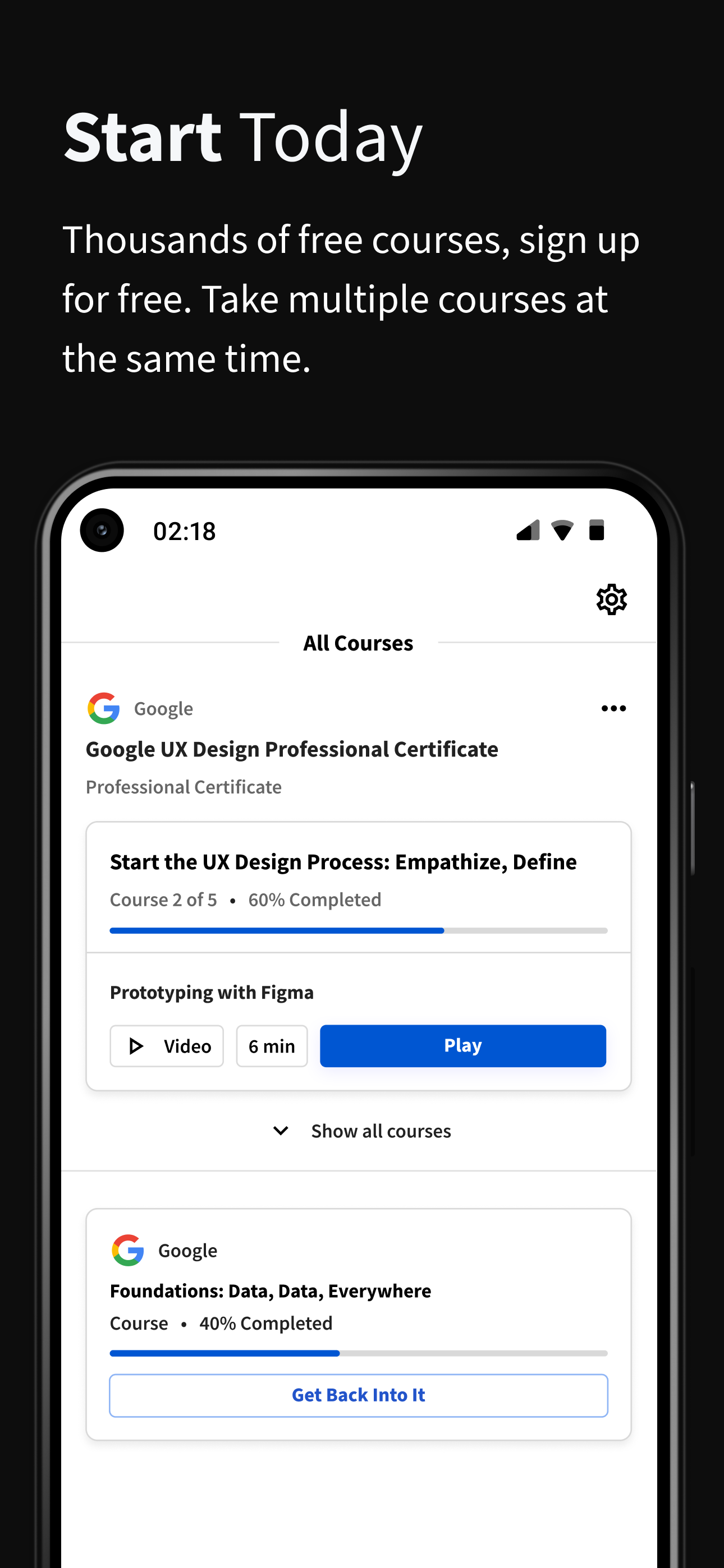 اسکرین شات 5 برنامه Coursera: Grow your career