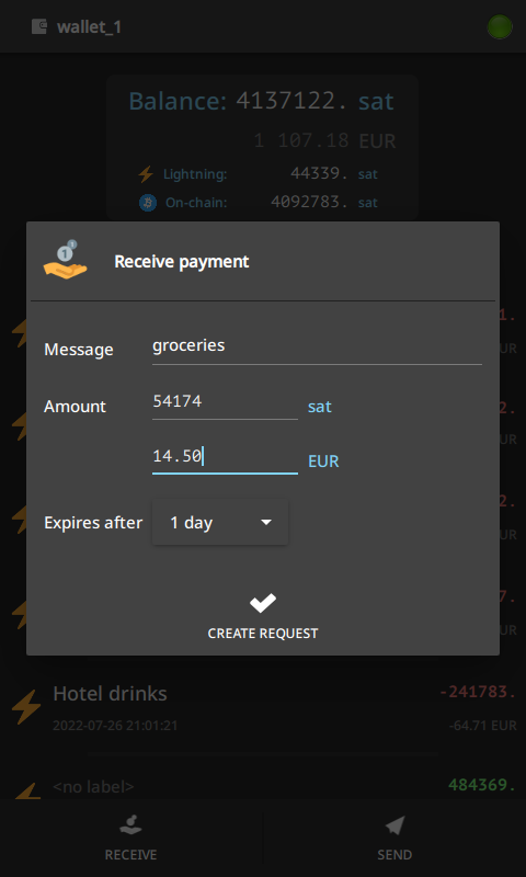 اسکرین شات 3 برنامه Electrum Bitcoin Wallet