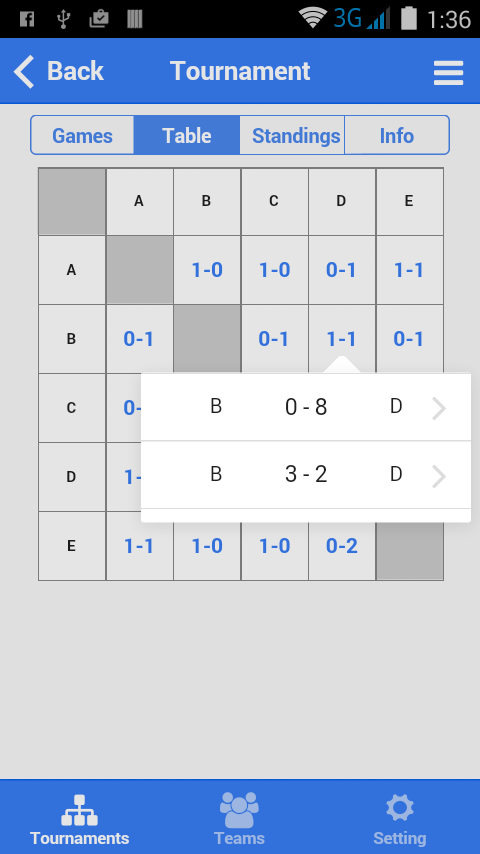 اسکرین شات 1 برنامه Baseball Tournament Maker