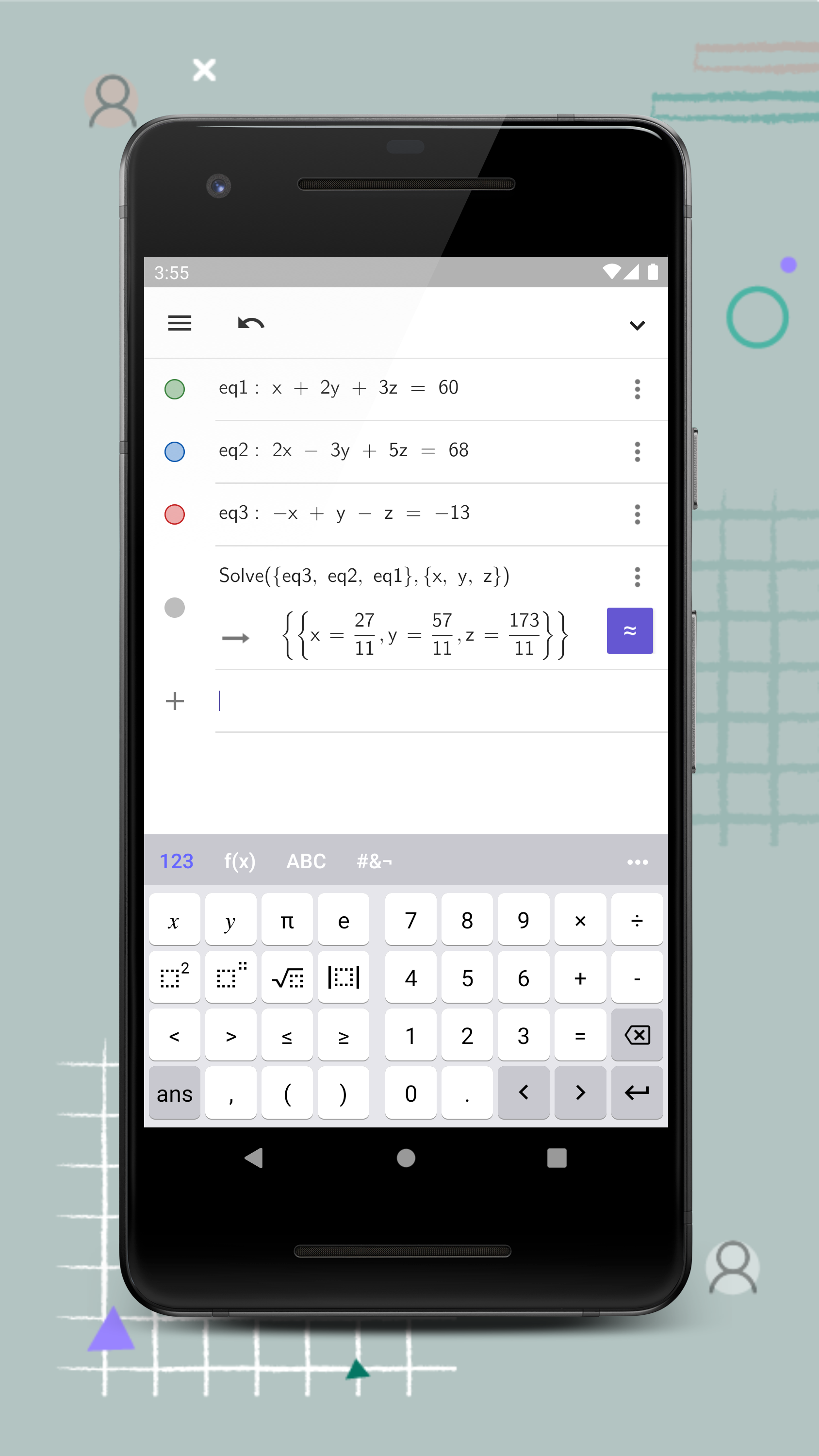 اسکرین شات 5 برنامه GeoGebra CAS Calculator